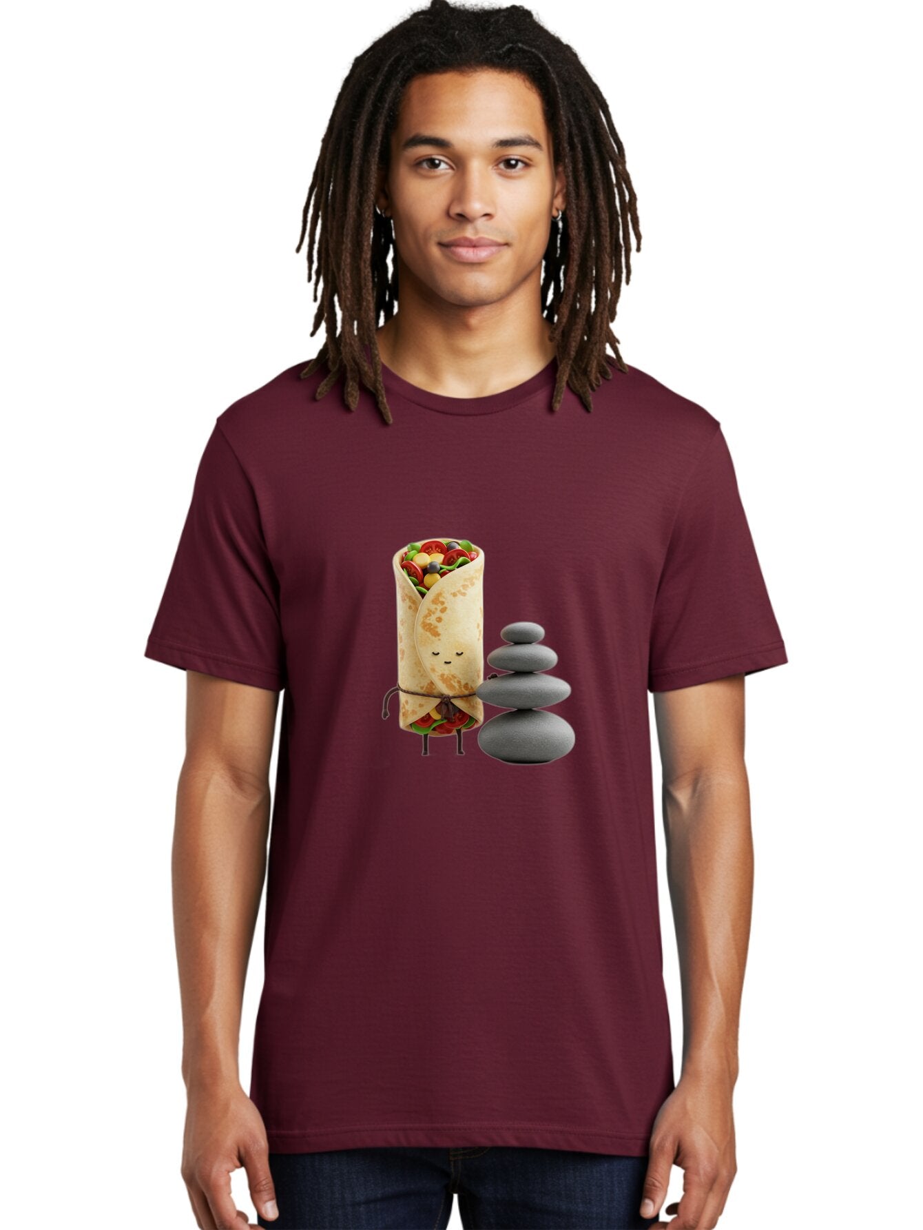 Burrito-Character-With-Zen-Stones Men'S Graphic Tee, 100% Cotton, Comfortable Casual Summer Wear, Machine Washable, Vintage Camera, Old Camera, Antique Camera, Black Camera, Classic Photography, Photography Equipment, Nostalgic Device, Baq417 30