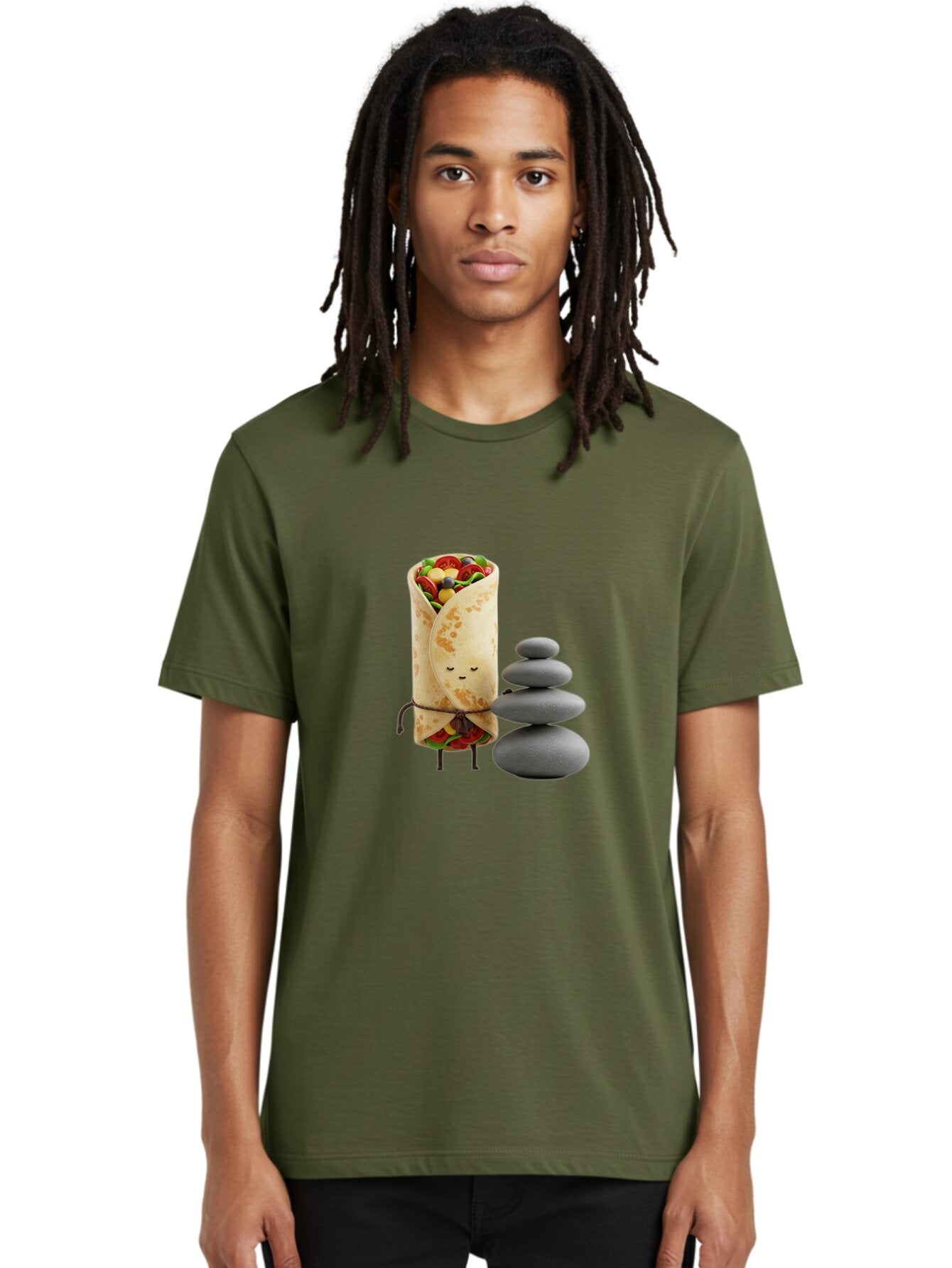 Burrito-Character-With-Zen-Stones Men'S Graphic Tee, 100% Cotton, Comfortable Casual Summer Wear, Machine Washable, Vintage Camera, Old Camera, Antique Camera, Black Camera, Classic Photography, Photography Equipment, Nostalgic Device, Baq417 28