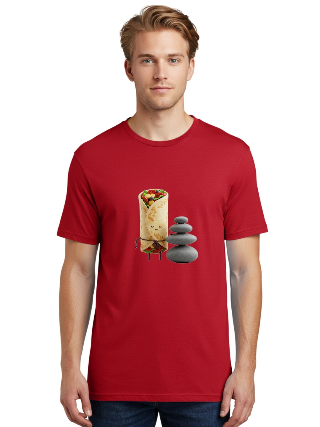 Burrito-Character-With-Zen-Stones Men'S Graphic Tee, 100% Cotton, Comfortable Casual Summer Wear, Machine Washable, Vintage Camera, Old Camera, Antique Camera, Black Camera, Classic Photography, Photography Equipment, Nostalgic Device, Baq417 17