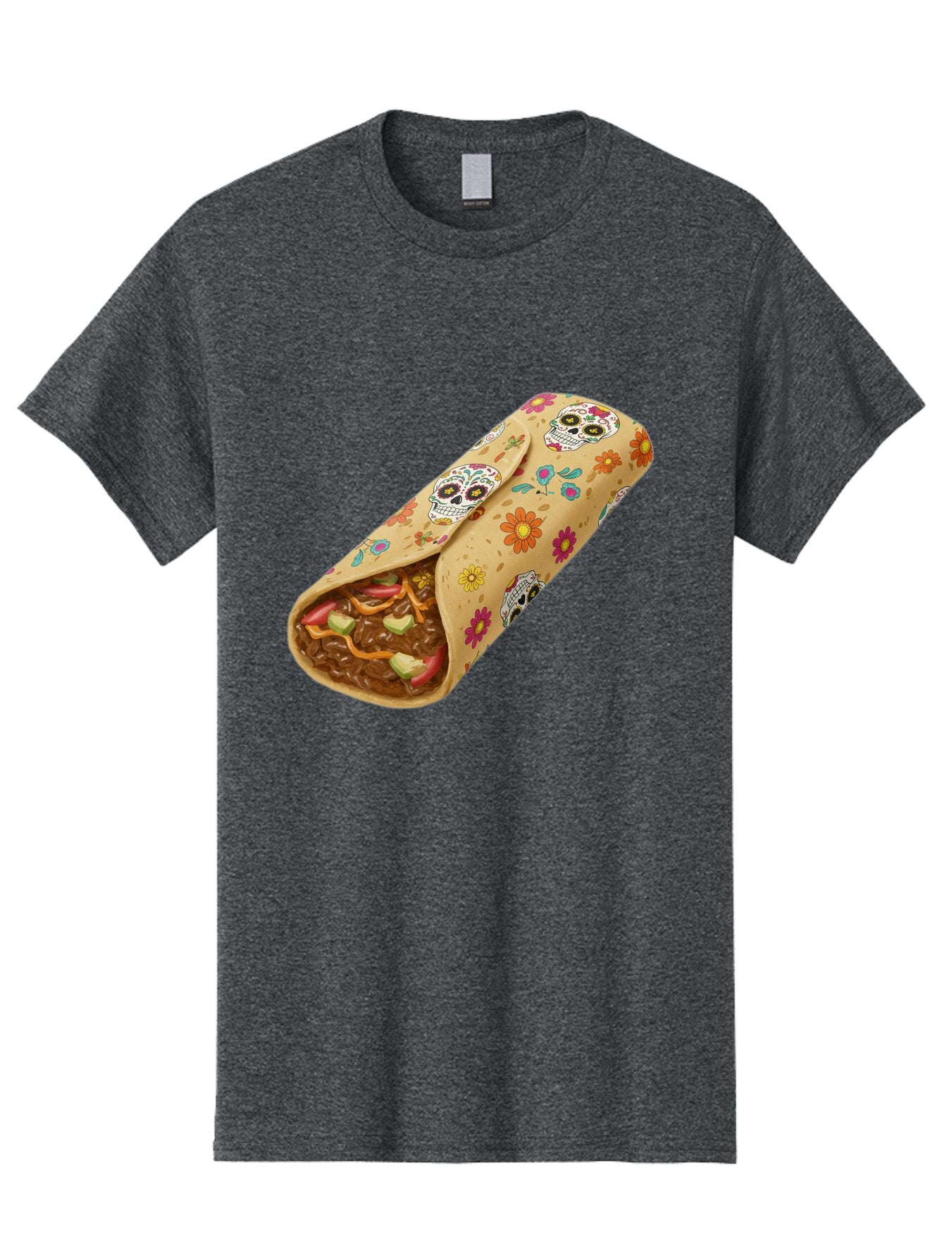 Burrito-With-Sugar-Skulls Men'S Graphic Tee, 100% Cotton, Comfortable Casual Summer Wear, Machine Washable, Vintage Camera, Old Camera, Antique Camera, Black Camera, Classic Photography, Photography Equipment, Nostalgic Device, Film Camera, Baq421 14