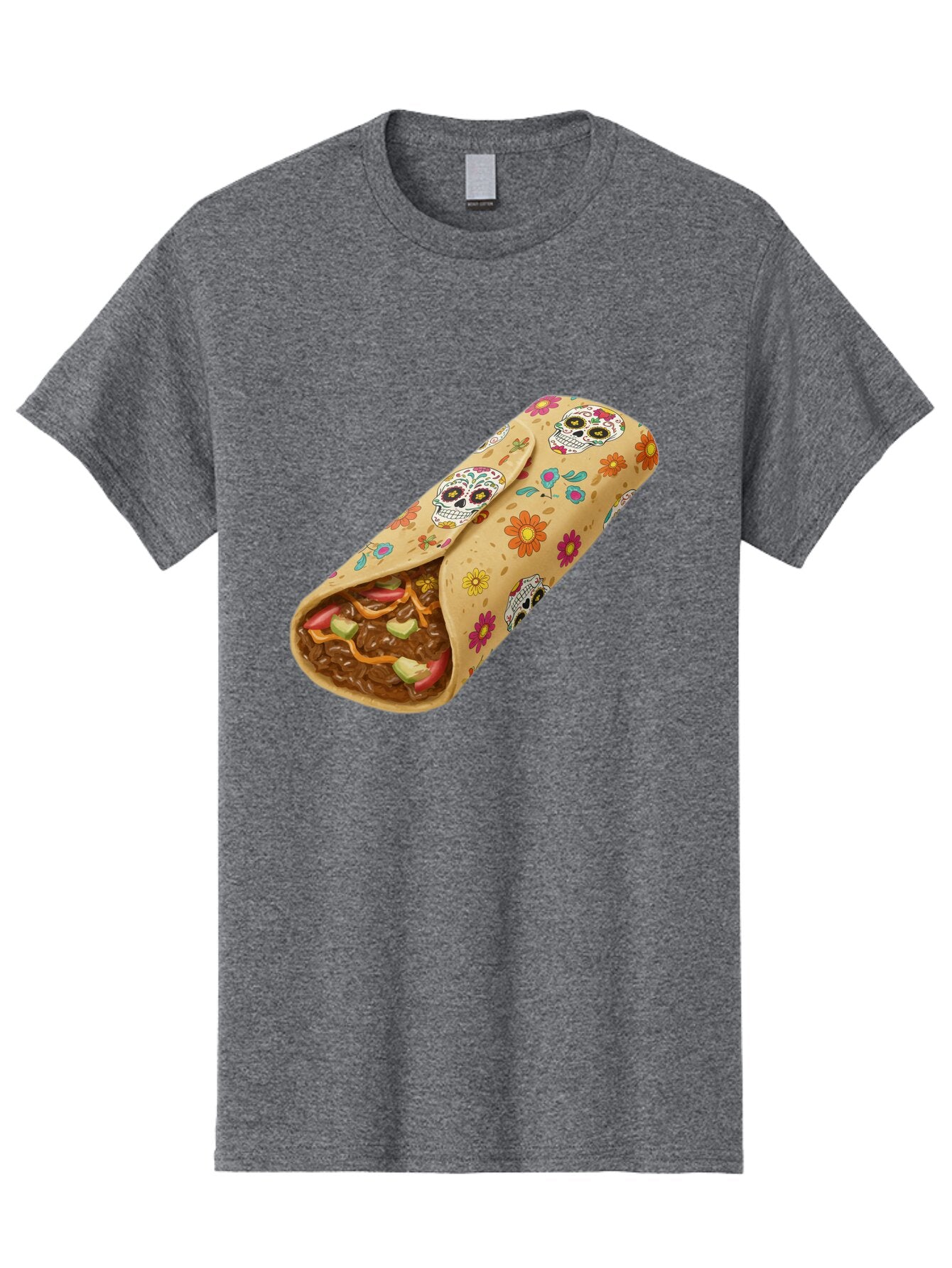 Burrito-With-Sugar-Skulls Men'S Graphic Tee, 100% Cotton, Comfortable Casual Summer Wear, Machine Washable, Vintage Camera, Old Camera, Antique Camera, Black Camera, Classic Photography, Photography Equipment, Nostalgic Device, Film Camera, Baq421 10
