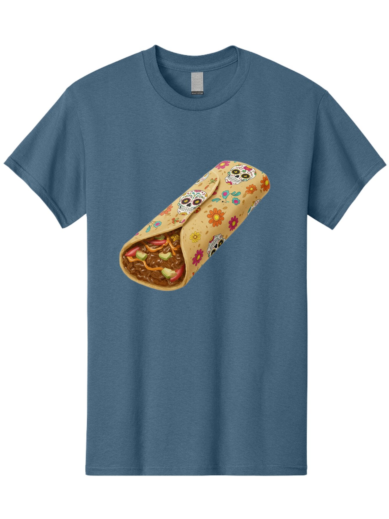 Burrito-With-Sugar-Skulls Men'S Graphic Tee, 100% Cotton, Comfortable Casual Summer Wear, Machine Washable, Vintage Camera, Old Camera, Antique Camera, Black Camera, Classic Photography, Photography Equipment, Nostalgic Device, Film Camera, Baq421 12