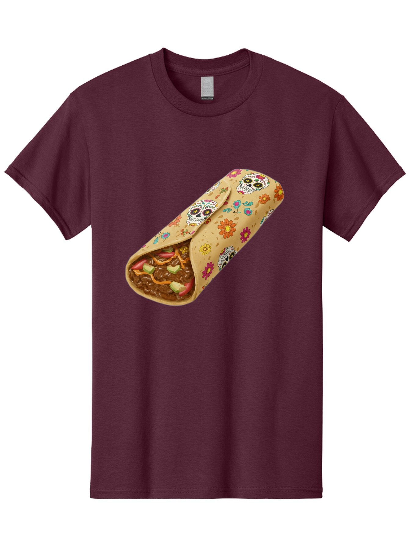 Burrito-With-Sugar-Skulls Men'S Graphic Tee, 100% Cotton, Comfortable Casual Summer Wear, Machine Washable, Vintage Camera, Old Camera, Antique Camera, Black Camera, Classic Photography, Photography Equipment, Nostalgic Device, Film Camera, Baq421 9