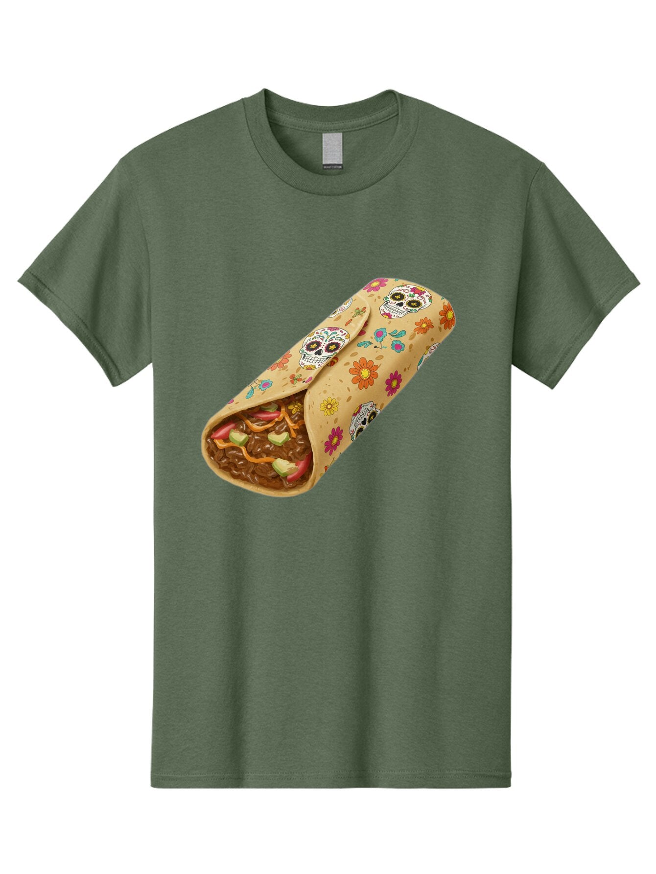 Burrito-With-Sugar-Skulls Men'S Graphic Tee, 100% Cotton, Comfortable Casual Summer Wear, Machine Washable, Vintage Camera, Old Camera, Antique Camera, Black Camera, Classic Photography, Photography Equipment, Nostalgic Device, Film Camera, Baq421 3