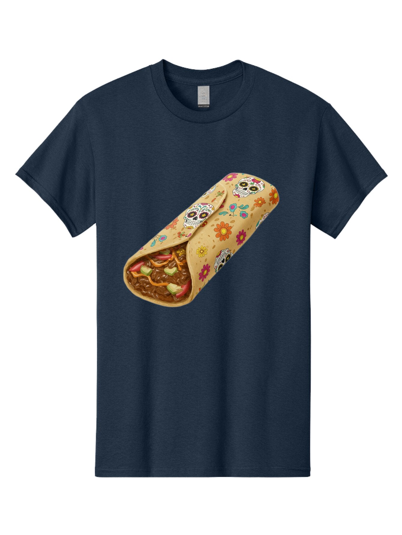 Burrito-With-Sugar-Skulls Men'S Graphic Tee, 100% Cotton, Comfortable Casual Summer Wear, Machine Washable, Vintage Camera, Old Camera, Antique Camera, Black Camera, Classic Photography, Photography Equipment, Nostalgic Device, Film Camera, Baq421 11
