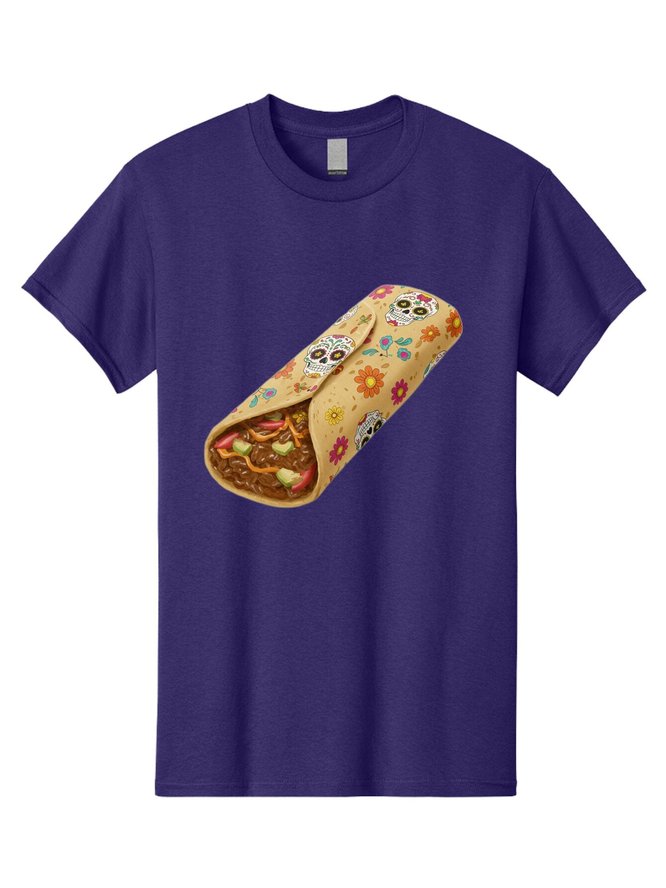 Burrito-With-Sugar-Skulls Men'S Graphic Tee, 100% Cotton, Comfortable Casual Summer Wear, Machine Washable, Vintage Camera, Old Camera, Antique Camera, Black Camera, Classic Photography, Photography Equipment, Nostalgic Device, Film Camera, Baq421 13