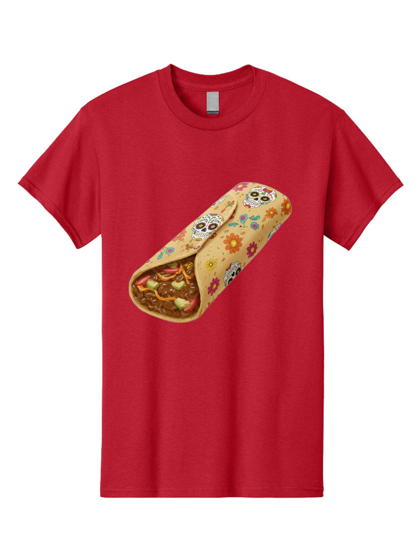 Burrito-With-Sugar-Skulls Men'S Graphic Tee, 100% Cotton, Comfortable Casual Summer Wear, Machine Washable, Vintage Camera, Old Camera, Antique Camera, Black Camera, Classic Photography, Photography Equipment, Nostalgic Device, Film Camera, Baq421 5