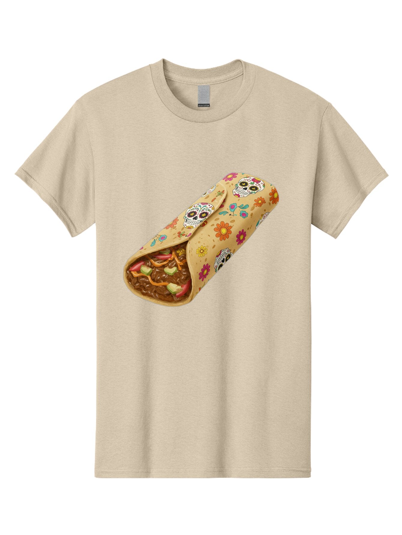 Burrito-With-Sugar-Skulls Men'S Graphic Tee, 100% Cotton, Comfortable Casual Summer Wear, Machine Washable, Vintage Camera, Old Camera, Antique Camera, Black Camera, Classic Photography, Photography Equipment, Nostalgic Device, Film Camera, Baq421