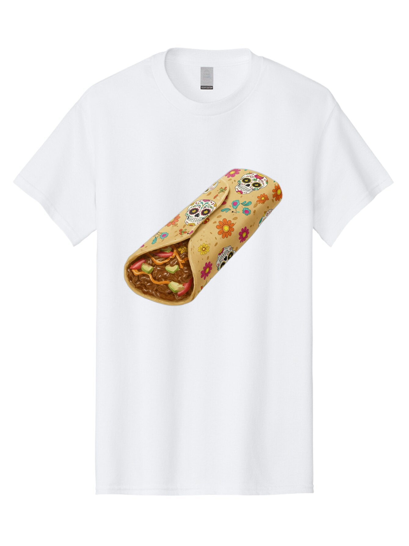 Burrito-With-Sugar-Skulls Men'S Graphic Tee, 100% Cotton, Comfortable Casual Summer Wear, Machine Washable, Vintage Camera, Old Camera, Antique Camera, Black Camera, Classic Photography, Photography Equipment, Nostalgic Device, Film Camera, Baq421 6