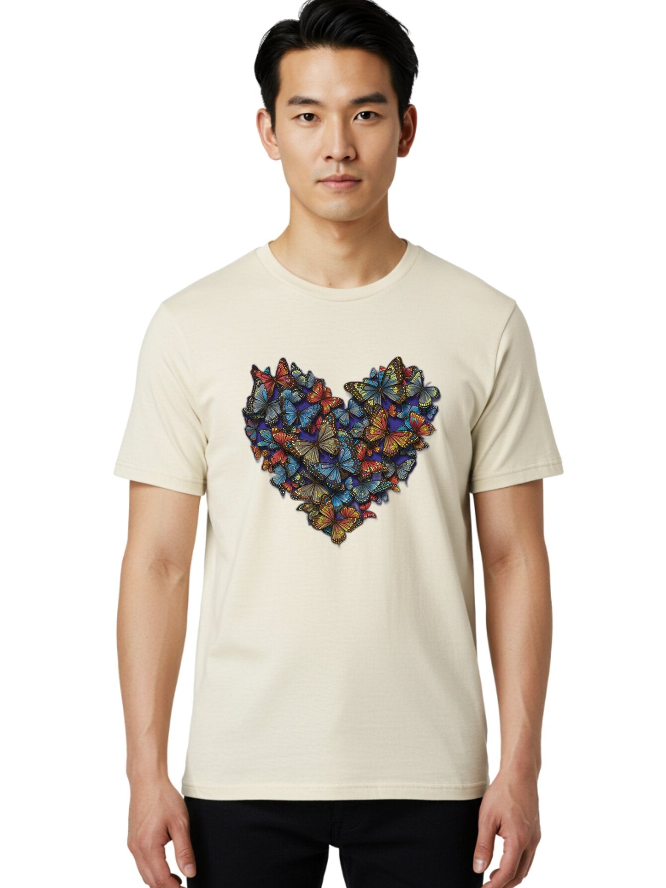 Butterflies-Heart-1 Men'S Graphic Tee, 100% Cotton, Comfortable Casual Summer Wear, Machine Washable, Vintage Camera, Old Camera, Antique Camera, Black Camera, Classic Photography, Photography Equipment, Nostalgic Device, Film Camera, Baq423 19