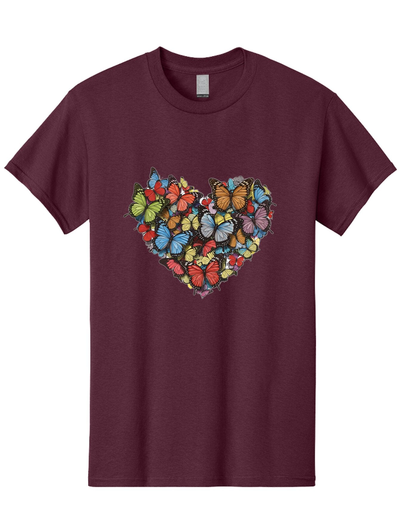 Butterflies-Heart-2 Men'S Graphic Tee, 100% Cotton, Comfortable Casual Summer Wear, Machine Washable, Vintage Camera, Old Camera, Antique Camera, Black Camera, Classic Photography, Photography Equipment, Nostalgic Device, Film Camera, Baq424 2