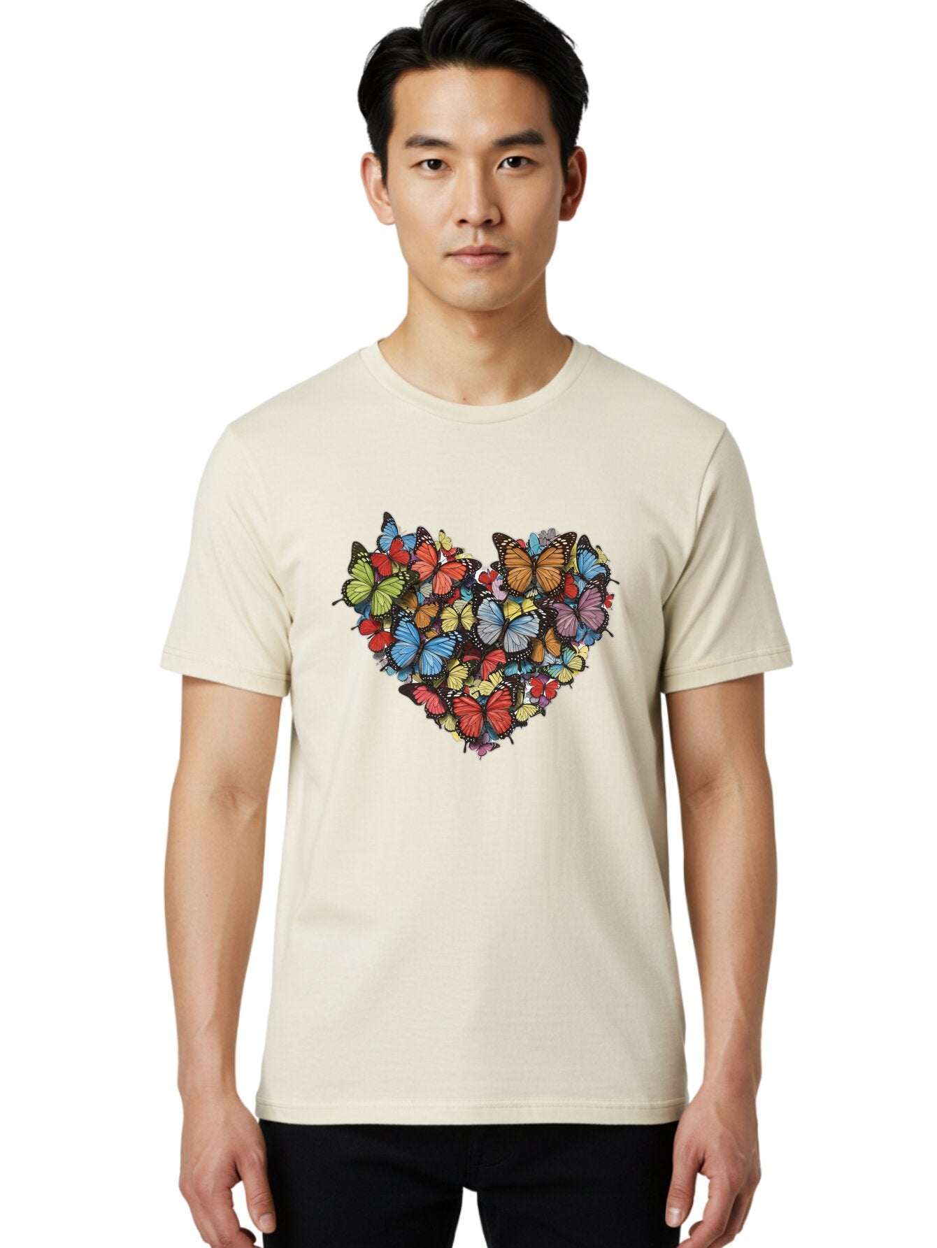 Butterflies-Heart-2 Men'S Graphic Tee, 100% Cotton, Comfortable Casual Summer Wear, Machine Washable, Vintage Camera, Old Camera, Antique Camera, Black Camera, Classic Photography, Photography Equipment, Nostalgic Device, Film Camera, Baq424 20
