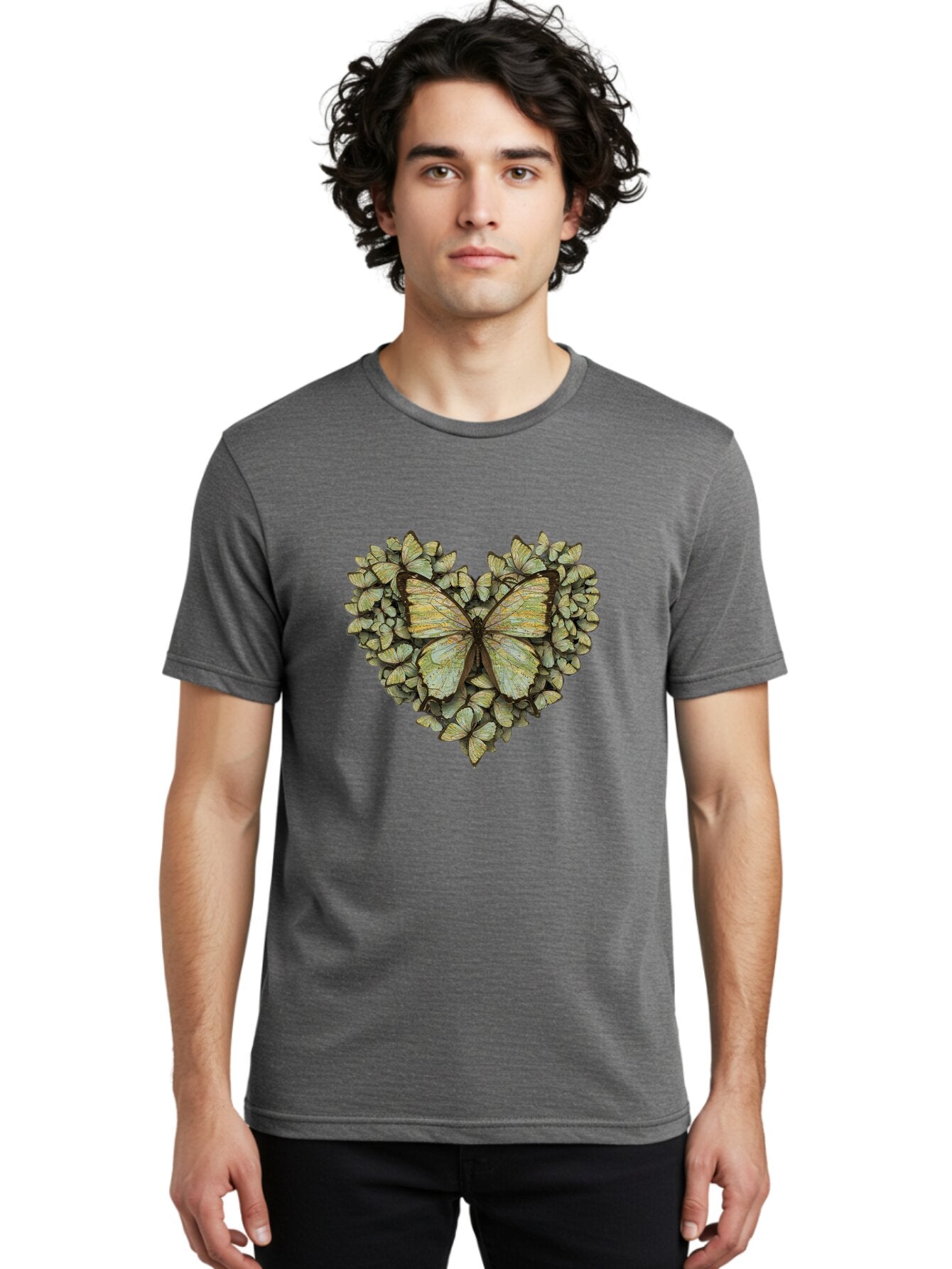 Butterfly-Heart-1 Men'S Graphic Tee, 100% Cotton, Comfortable Casual Summer Wear, Machine Washable, Vintage Camera, Old Camera, Antique Camera, Black Camera, Classic Photography, Photography Equipment, Nostalgic Device, Film Camera, Camera Art Baq426 18