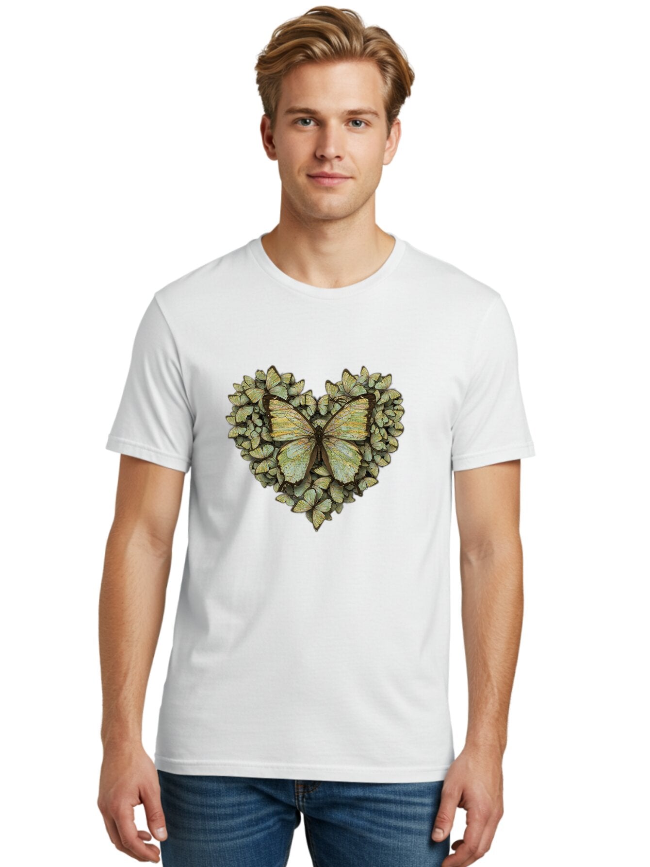 Butterfly-Heart-1 Men'S Graphic Tee, 100% Cotton, Comfortable Casual Summer Wear, Machine Washable, Vintage Camera, Old Camera, Antique Camera, Black Camera, Classic Photography, Photography Equipment, Nostalgic Device, Film Camera, Camera Art Baq426 22