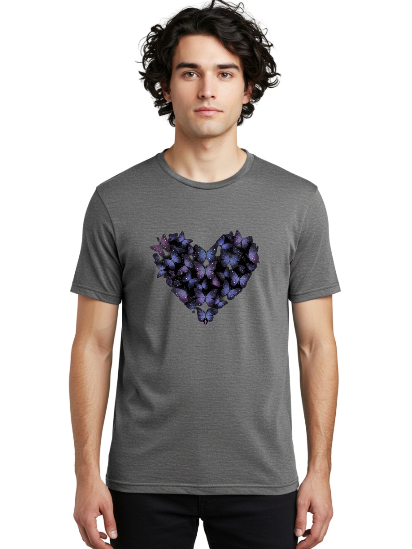 Butterfly-Heart-2 Men'S Graphic Tee, 100% Cotton, Comfortable Casual Summer Wear, Machine Washable, Vintage Camera, Old Camera, Antique Camera, Black Camera, Classic Photography, Photography Equipment, Nostalgic Device, Film Camera, Camera Art Baq427 28