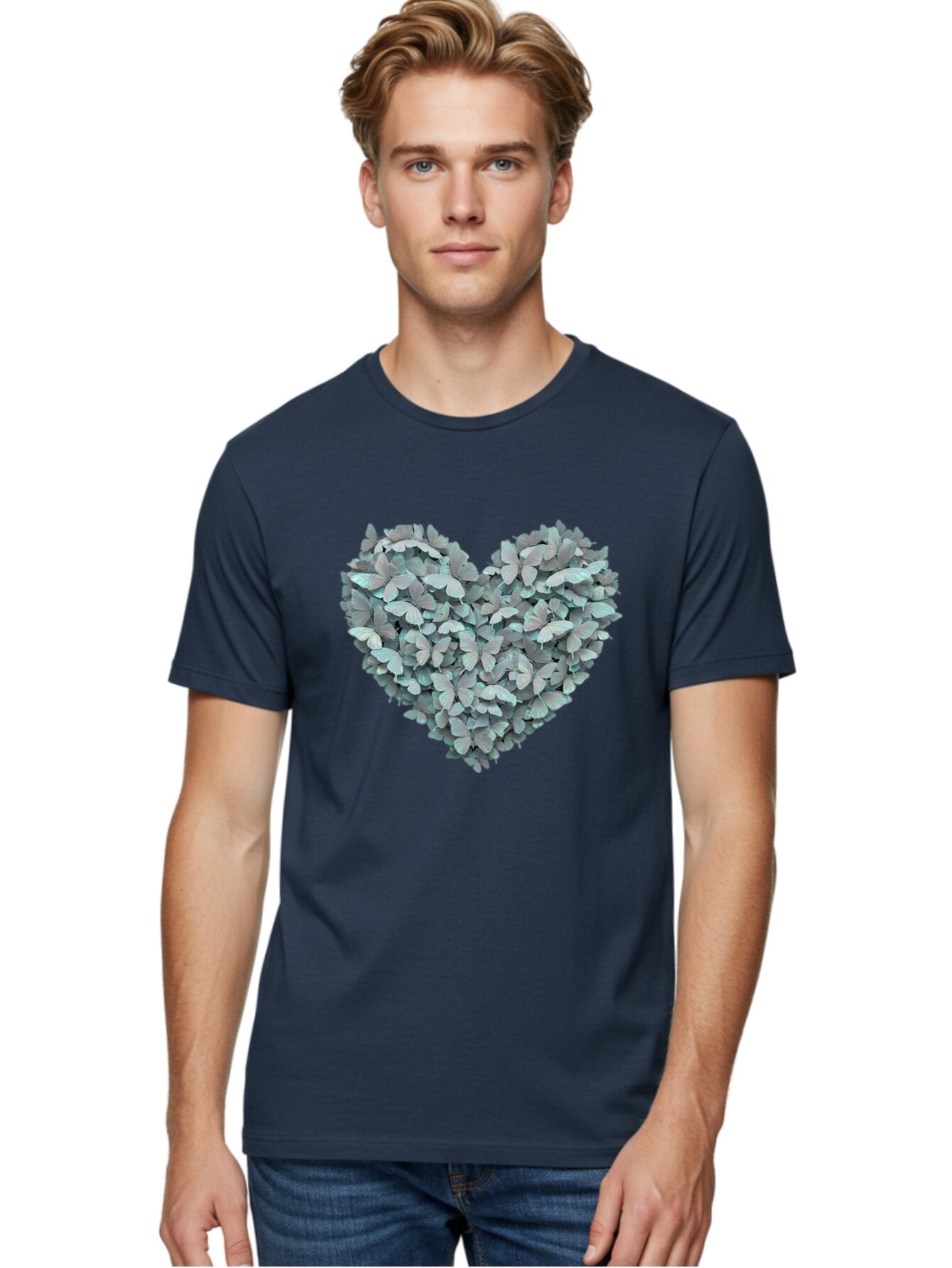 Butterfly-Heart-3 Men'S Graphic Tee, 100% Cotton, Comfortable Casual Summer Wear, Machine Washable, Vintage Camera, Old Camera, Antique Camera, Black Camera, Classic Photography, Photography Equipment, Nostalgic Device, Film Camera, Camera Art Baq428 19