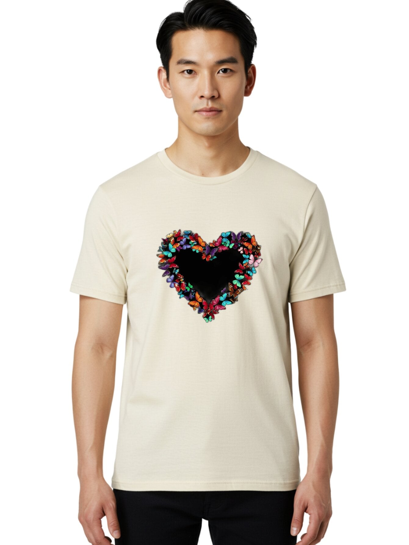 Butterfly-Heart Men'S Graphic Tee, 100% Cotton, Comfortable Casual Summer Wear, Machine Washable, Vintage Camera, Old Camera, Antique Camera, Black Camera, Classic Photography, Photography Equipment, Nostalgic Device, Film Camera, Camera Art Baq429 24