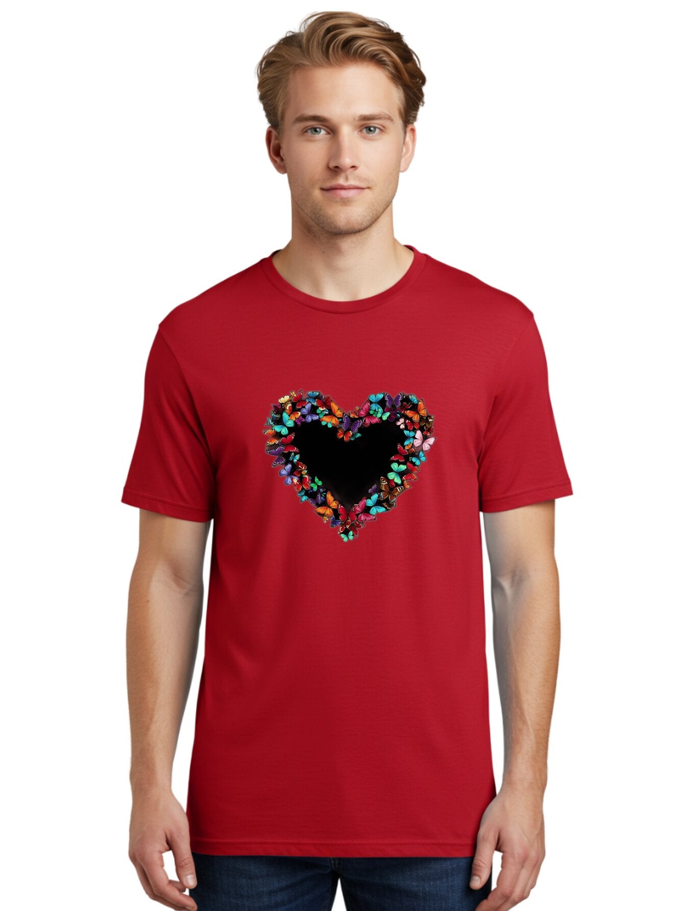 Butterfly-Heart Men'S Graphic Tee, 100% Cotton, Comfortable Casual Summer Wear, Machine Washable, Vintage Camera, Old Camera, Antique Camera, Black Camera, Classic Photography, Photography Equipment, Nostalgic Device, Film Camera, Camera Art Baq429 22