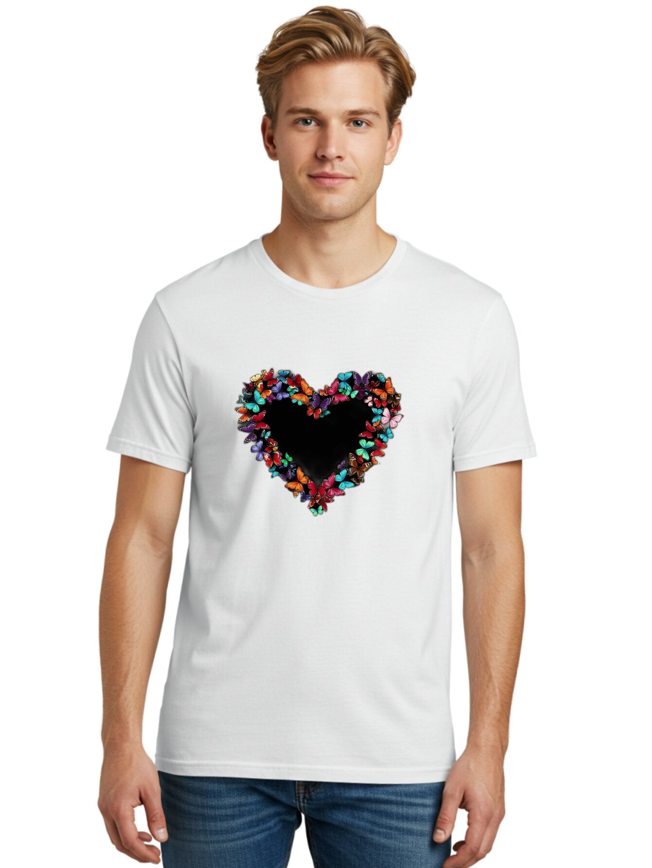 Butterfly-Heart Men'S Graphic Tee, 100% Cotton, Comfortable Casual Summer Wear, Machine Washable, Vintage Camera, Old Camera, Antique Camera, Black Camera, Classic Photography, Photography Equipment, Nostalgic Device, Film Camera, Camera Art Baq429 21