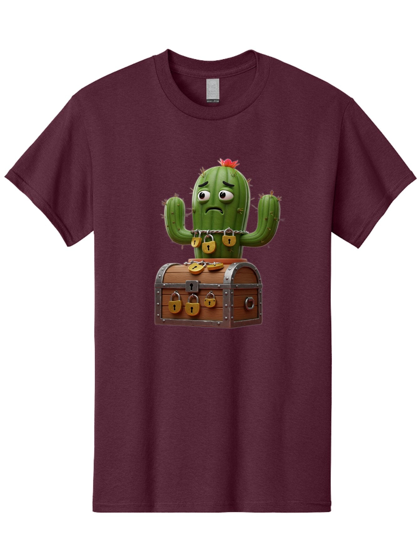 Cactus-With-Treasure-Chest Men'S Graphic Tee, 100% Cotton, Comfortable Casual Summer Wear, Machine Washable, Vintage Camera, Old Camera, Antique Camera, Black Camera, Classic Photography, Photography Equipment, Nostalgic Device, Film Camera, Baq434 5