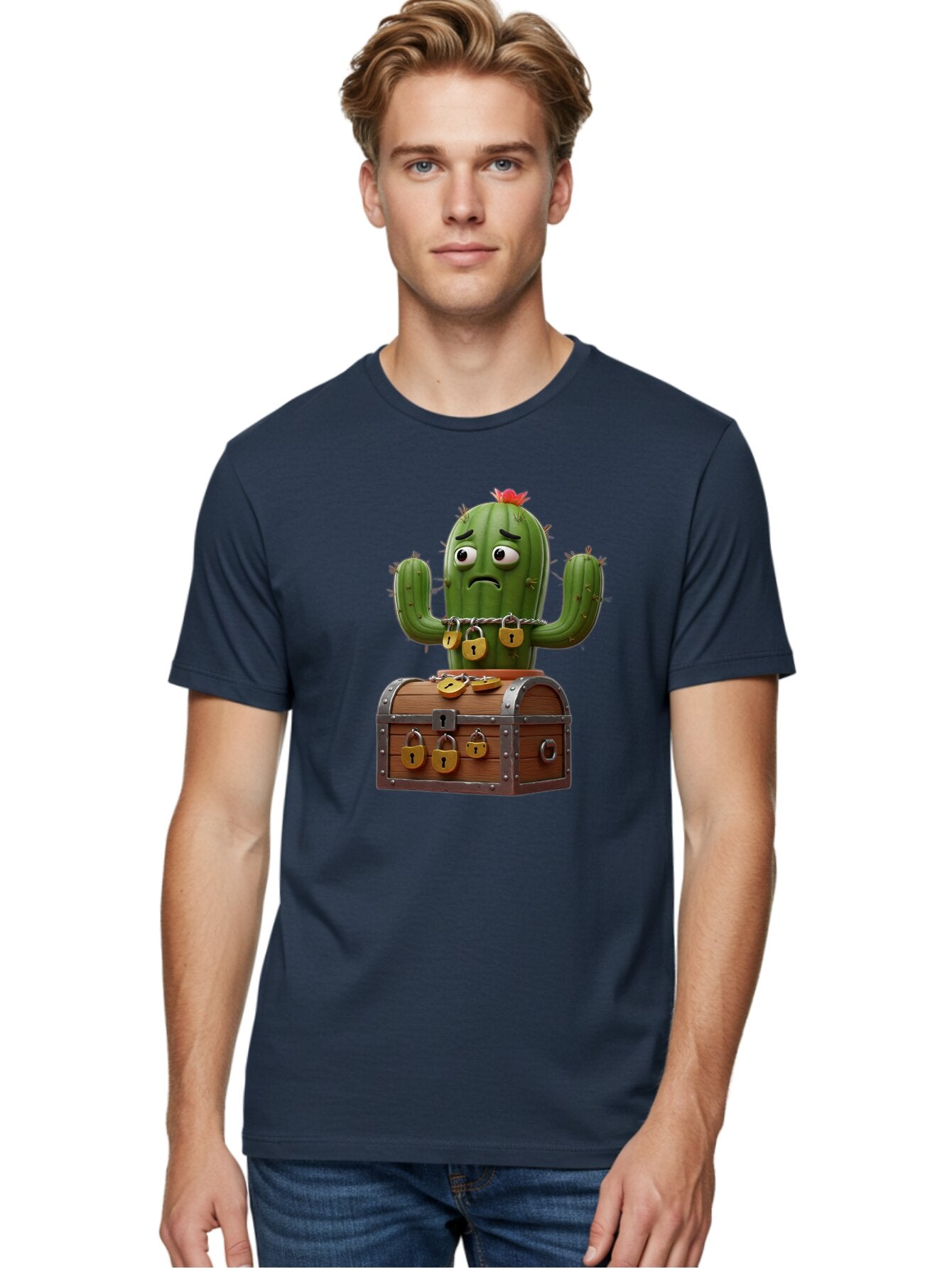 Cactus-With-Treasure-Chest Men'S Graphic Tee, 100% Cotton, Comfortable Casual Summer Wear, Machine Washable, Vintage Camera, Old Camera, Antique Camera, Black Camera, Classic Photography, Photography Equipment, Nostalgic Device, Film Camera, Baq434 28