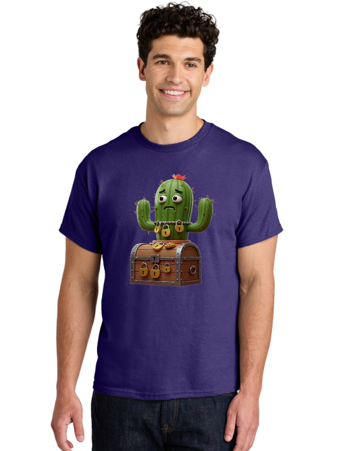 Cactus-With-Treasure-Chest Men'S Graphic Tee, 100% Cotton, Comfortable Casual Summer Wear, Machine Washable, Vintage Camera, Old Camera, Antique Camera, Black Camera, Classic Photography, Photography Equipment, Nostalgic Device, Film Camera, Baq434 26