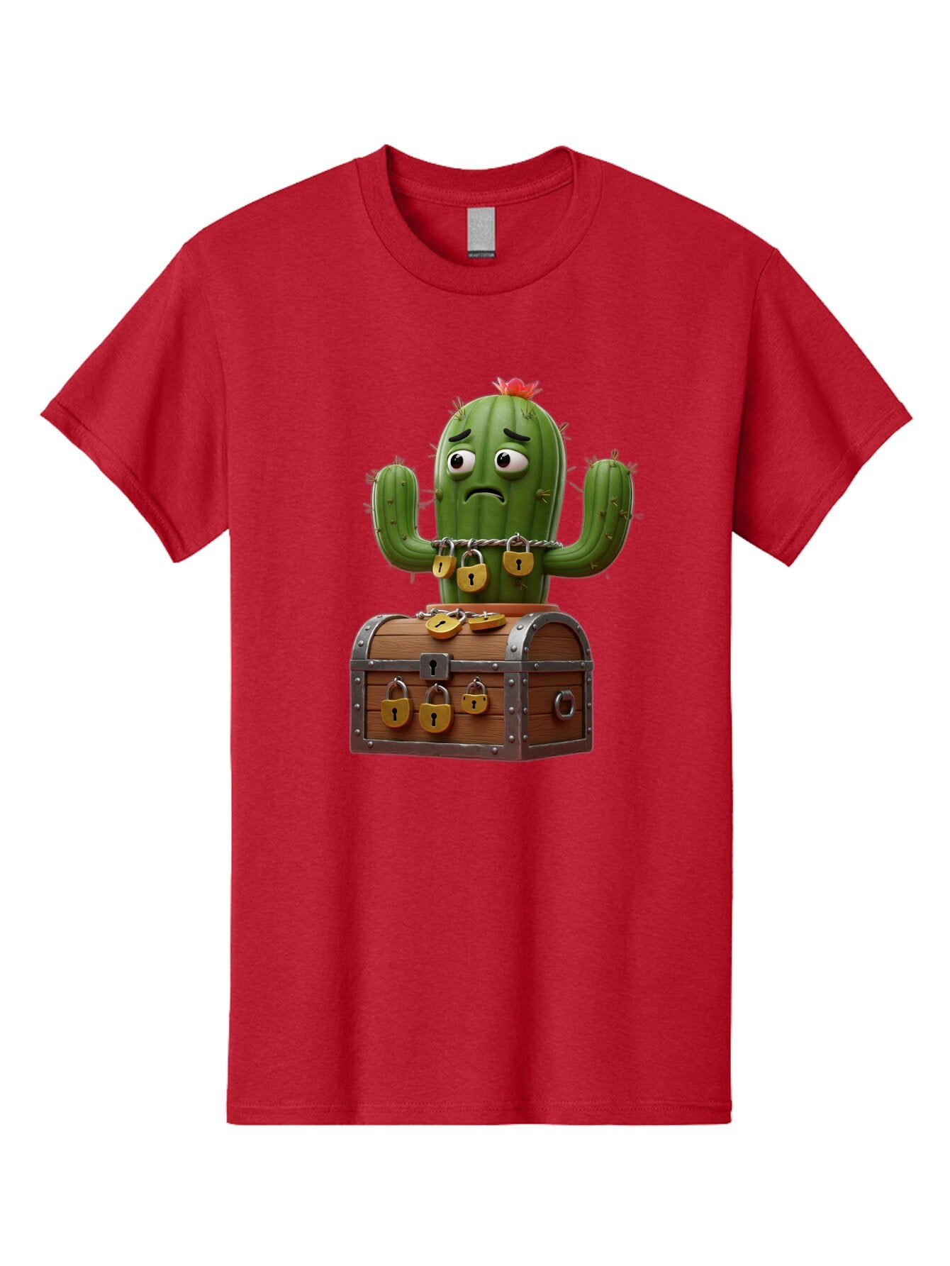 Cactus-With-Treasure-Chest Men'S Graphic Tee, 100% Cotton, Comfortable Casual Summer Wear, Machine Washable, Vintage Camera, Old Camera, Antique Camera, Black Camera, Classic Photography, Photography Equipment, Nostalgic Device, Film Camera, Baq434 6