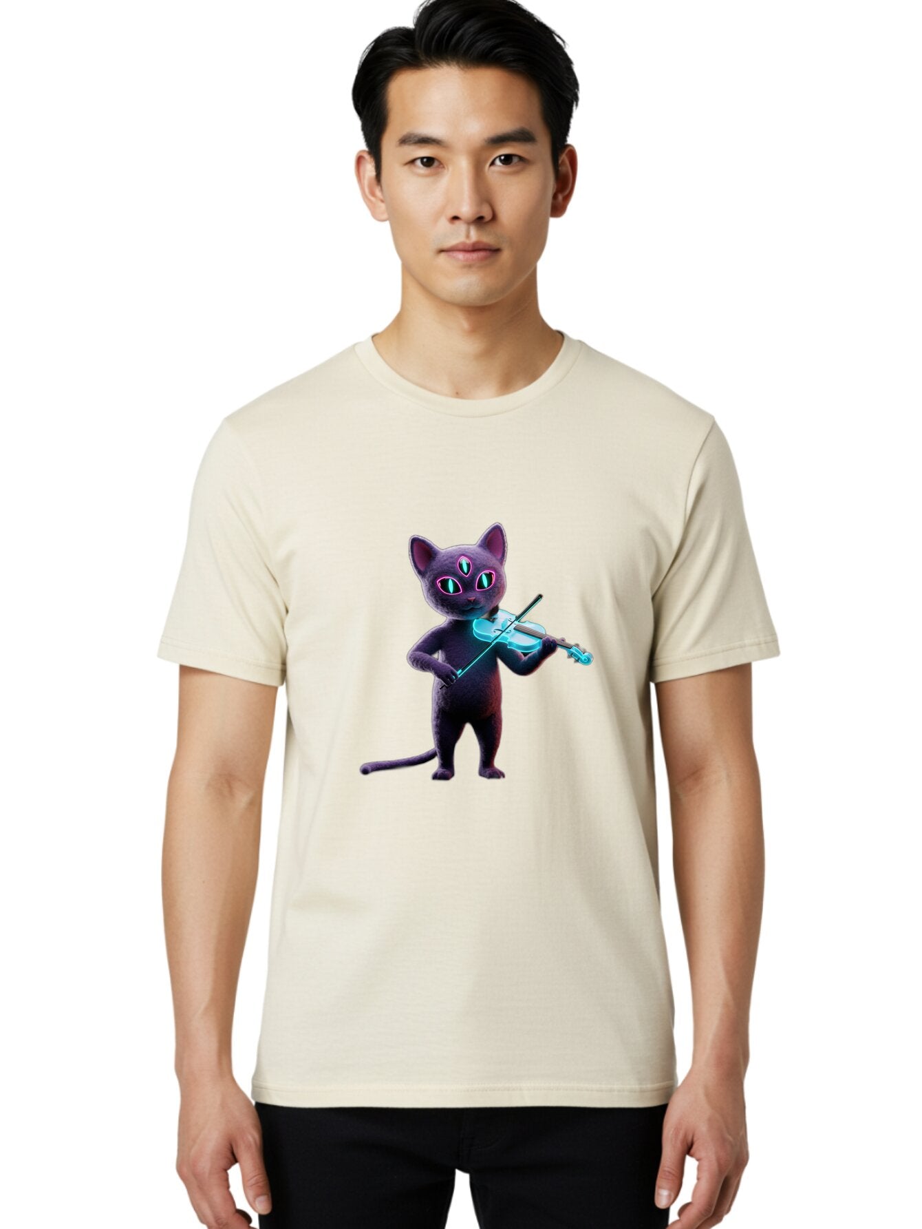 Cartoon-Cat-Playing-Violin Men'S Graphic Tee, 100% Cotton, Comfortable Casual Summer Wear, Machine Washable, Vintage Camera, Old Camera, Antique Camera, Black Camera, Classic Photography, Photography Equipment, Nostalgic Device, Film Camera, Baq445 22