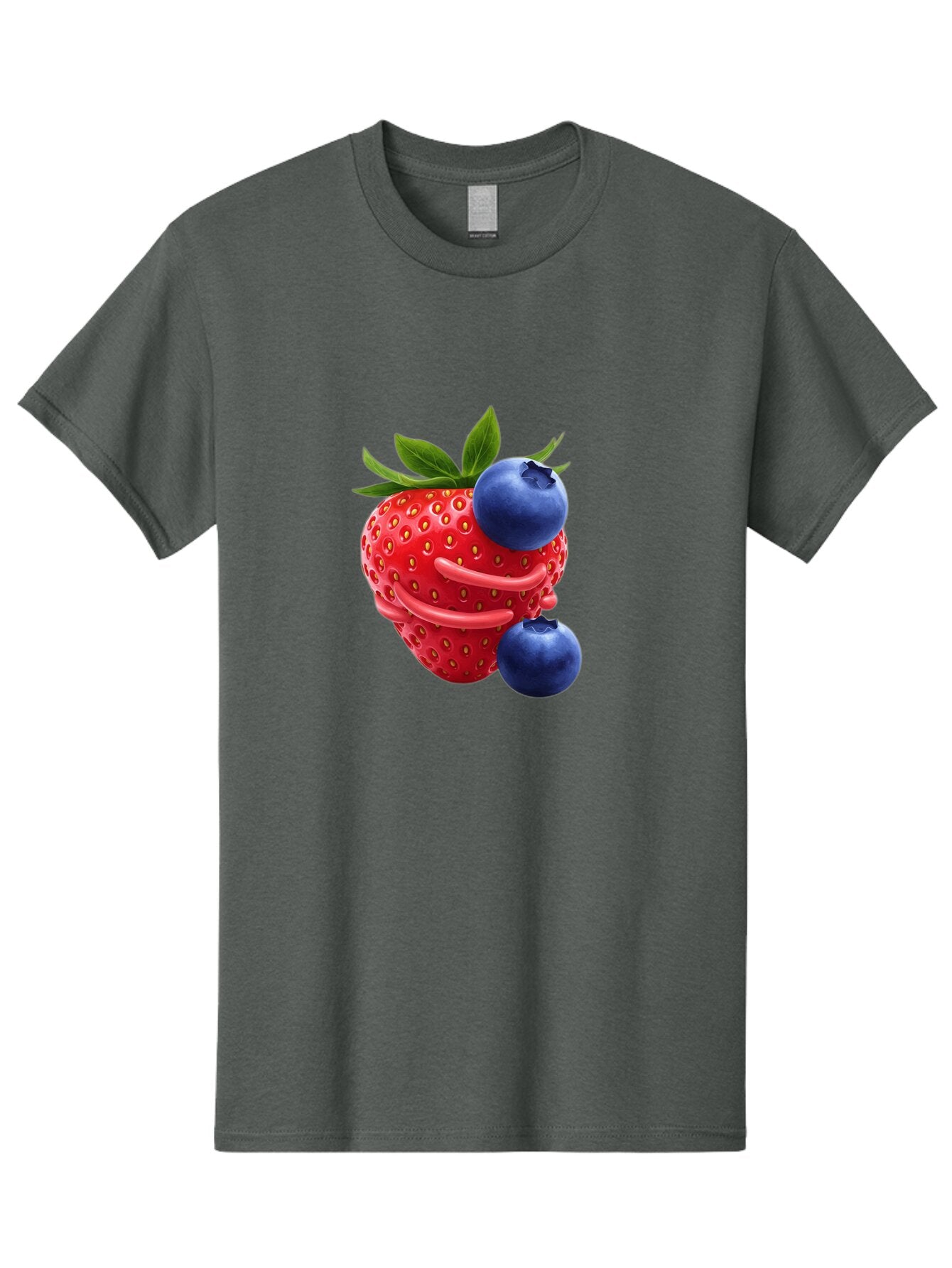 Cartoon-Strawberry-With-Blueberries Men'S Graphic Tee, 100% Cotton, Comfortable Casual Summer Wear, Machine Washable, Vintage Camera, Old Camera, Antique Camera, Black Camera, Classic Photography, Photography Equipment, Nostalgic Device, Baq447 1