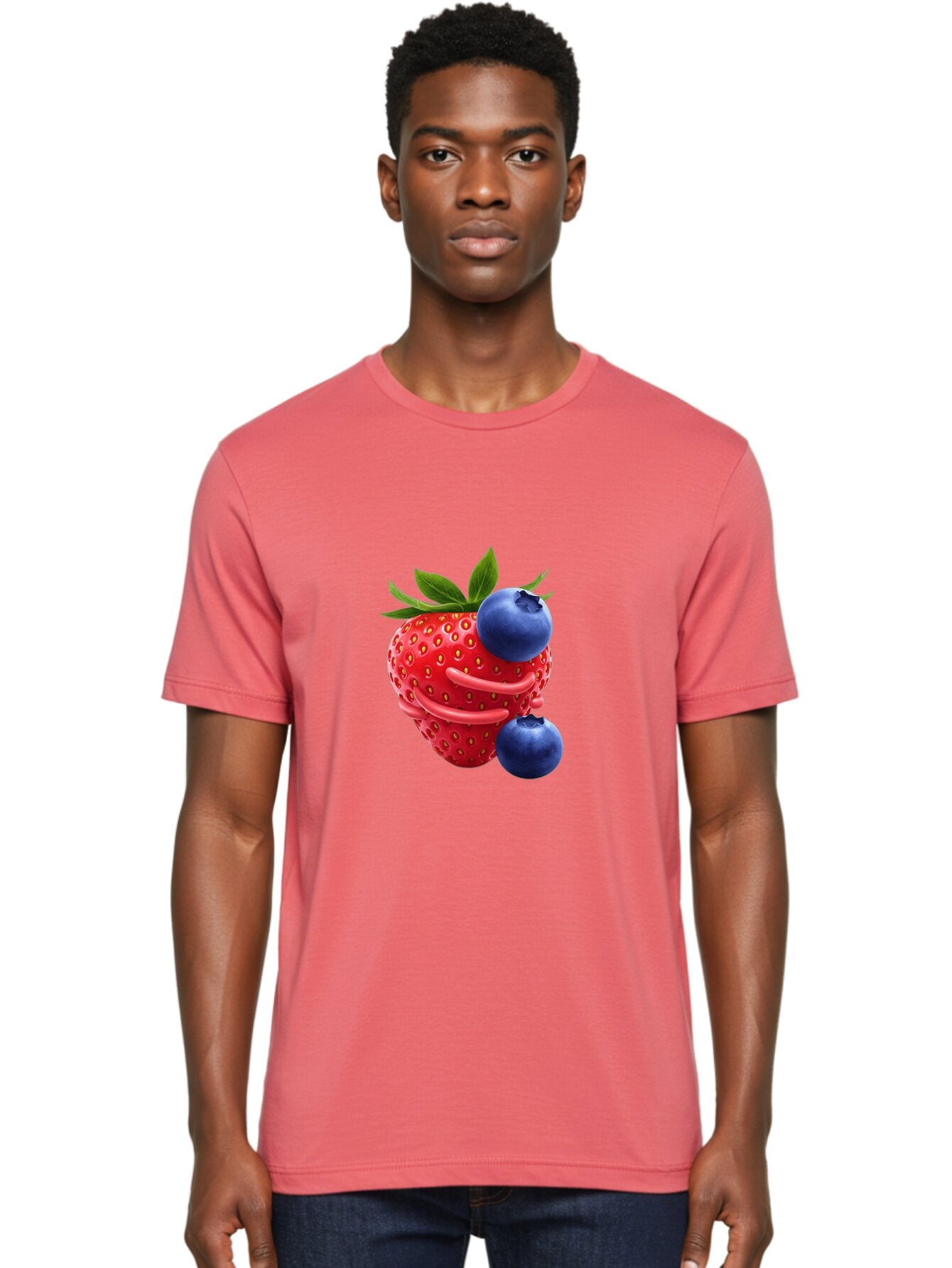Cartoon-Strawberry-With-Blueberries Men'S Graphic Tee, 100% Cotton, Comfortable Casual Summer Wear, Machine Washable, Vintage Camera, Old Camera, Antique Camera, Black Camera, Classic Photography, Photography Equipment, Nostalgic Device, Baq447 28