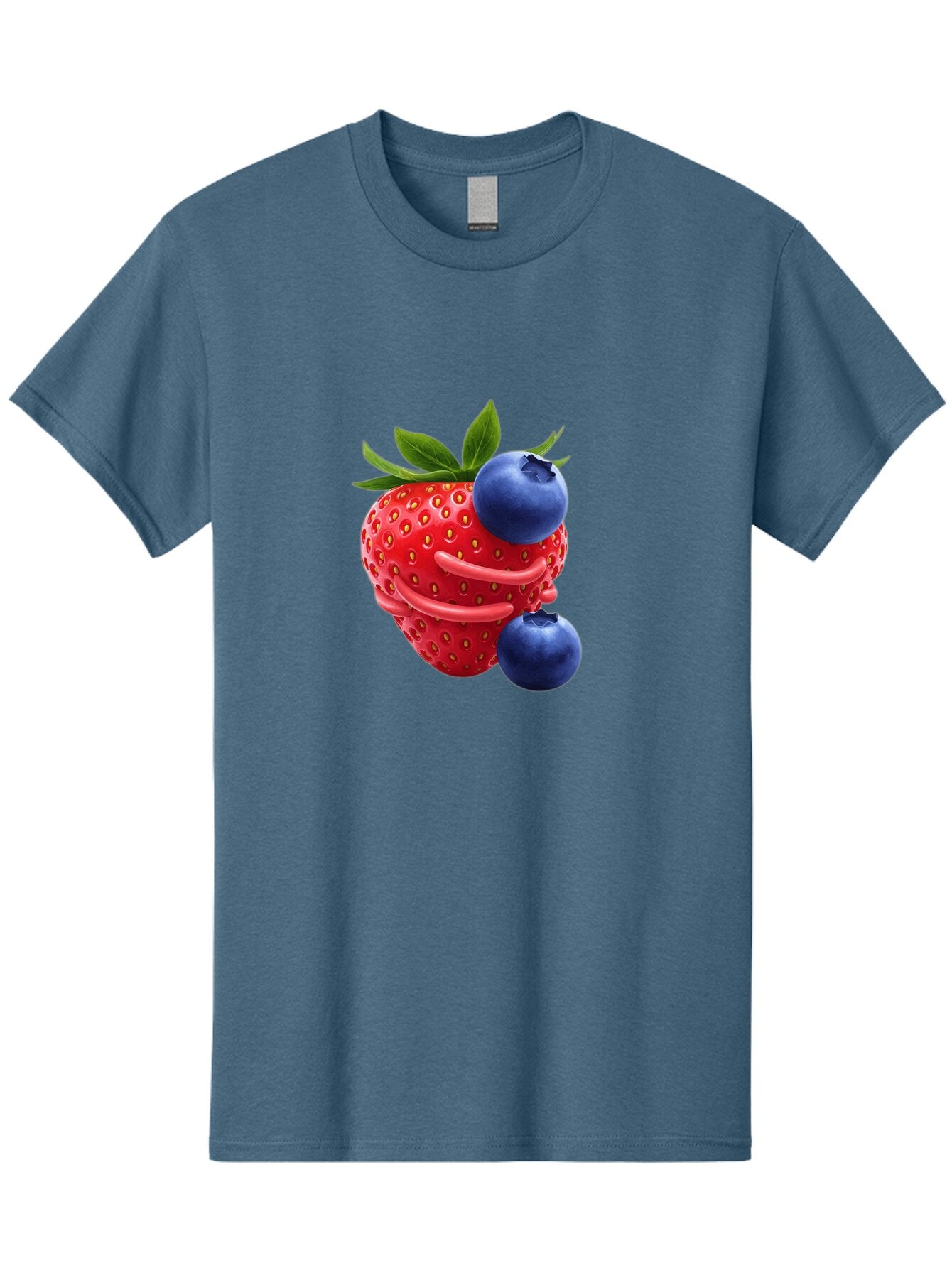 Cartoon-Strawberry-With-Blueberries Men'S Graphic Tee, 100% Cotton, Comfortable Casual Summer Wear, Machine Washable, Vintage Camera, Old Camera, Antique Camera, Black Camera, Classic Photography, Photography Equipment, Nostalgic Device, Baq447 5