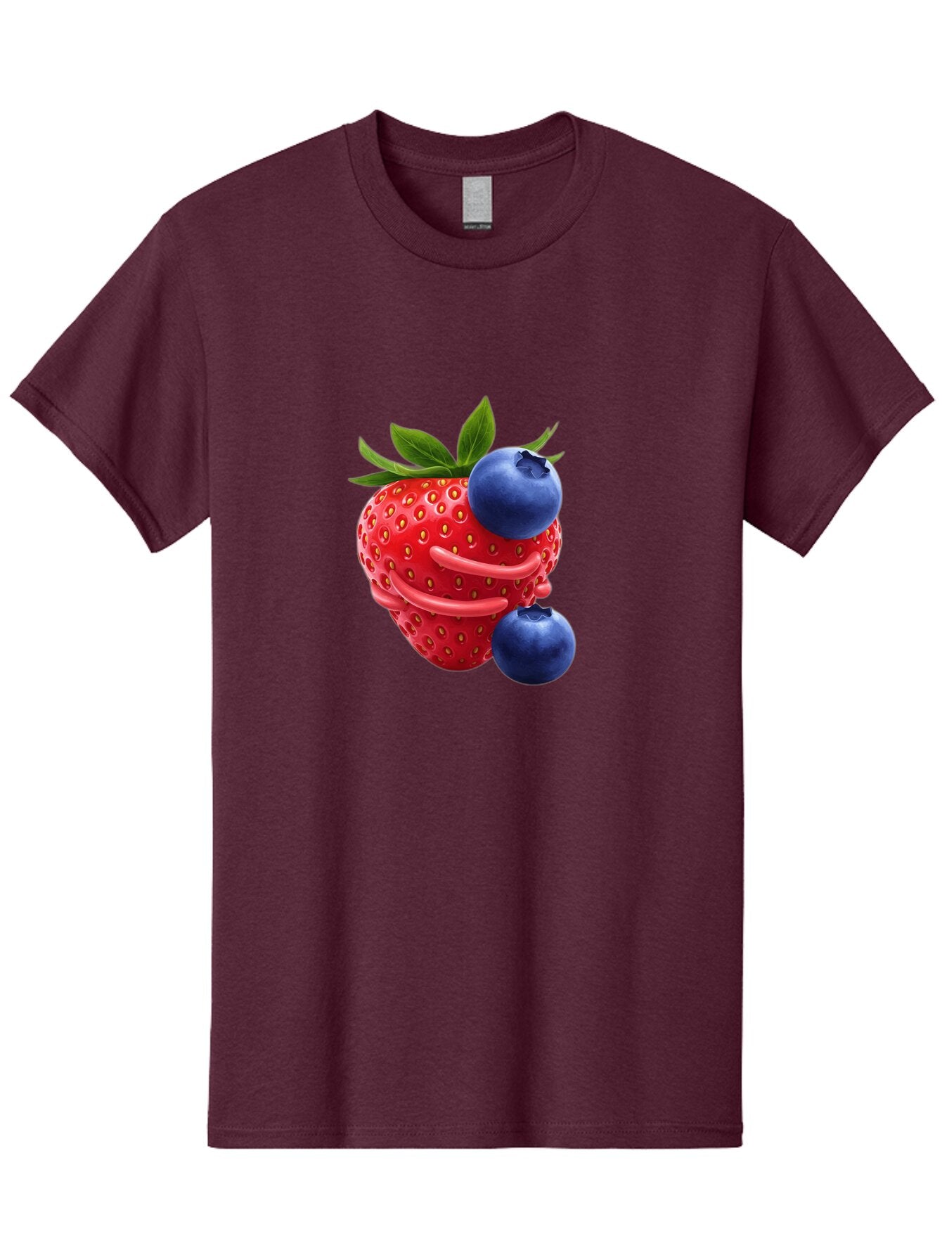 Cartoon-Strawberry-With-Blueberries Men'S Graphic Tee, 100% Cotton, Comfortable Casual Summer Wear, Machine Washable, Vintage Camera, Old Camera, Antique Camera, Black Camera, Classic Photography, Photography Equipment, Nostalgic Device, Baq447 14