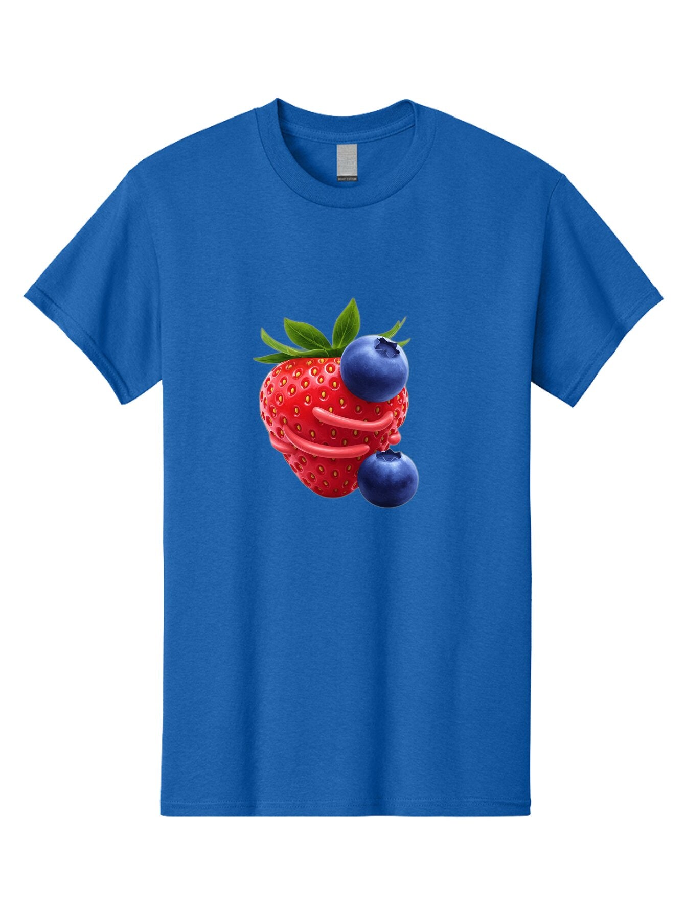 Cartoon-Strawberry-With-Blueberries Men'S Graphic Tee, 100% Cotton, Comfortable Casual Summer Wear, Machine Washable, Vintage Camera, Old Camera, Antique Camera, Black Camera, Classic Photography, Photography Equipment, Nostalgic Device, Baq447 4