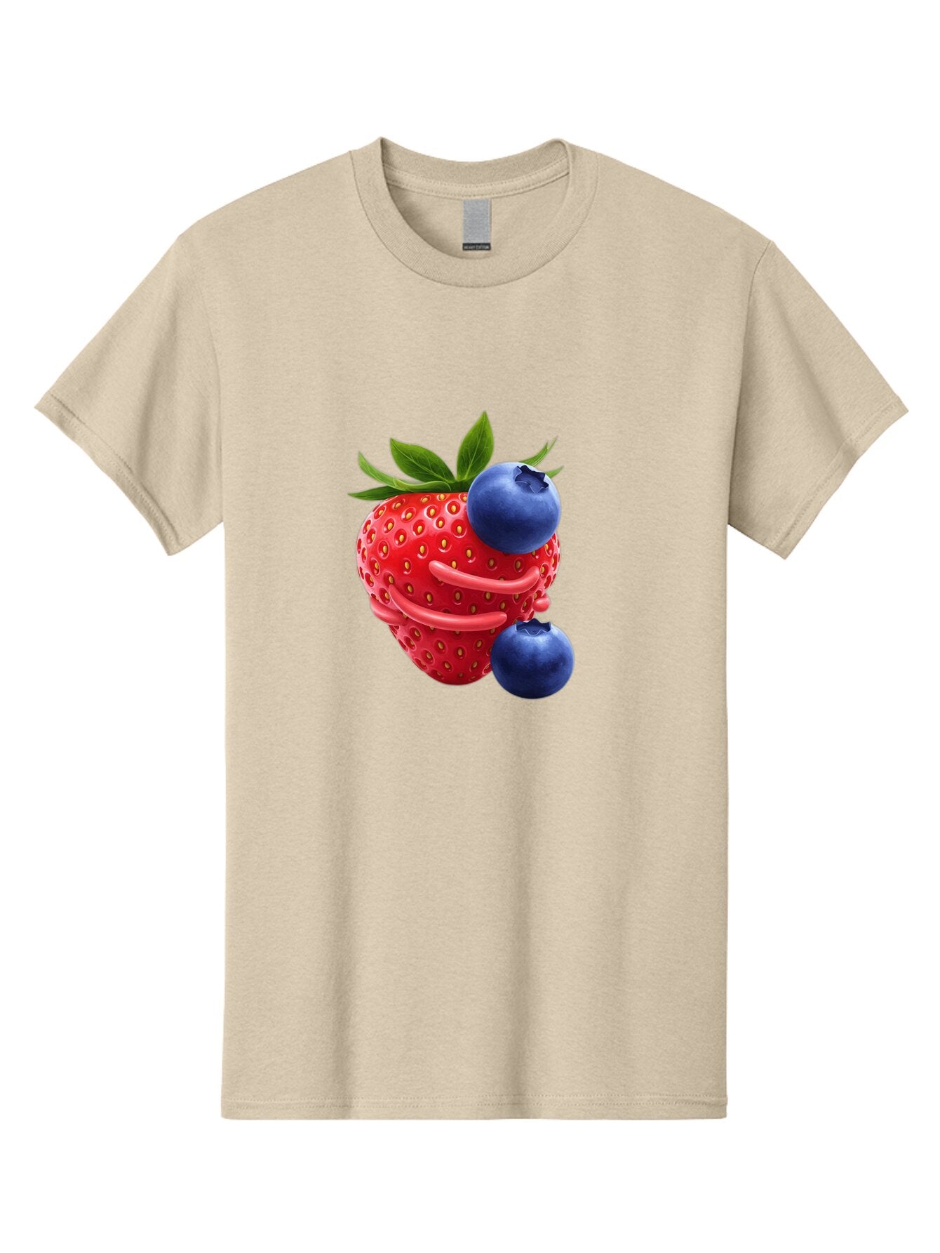 Cartoon-Strawberry-With-Blueberries Men'S Graphic Tee, 100% Cotton, Comfortable Casual Summer Wear, Machine Washable, Vintage Camera, Old Camera, Antique Camera, Black Camera, Classic Photography, Photography Equipment, Nostalgic Device, Baq447 2