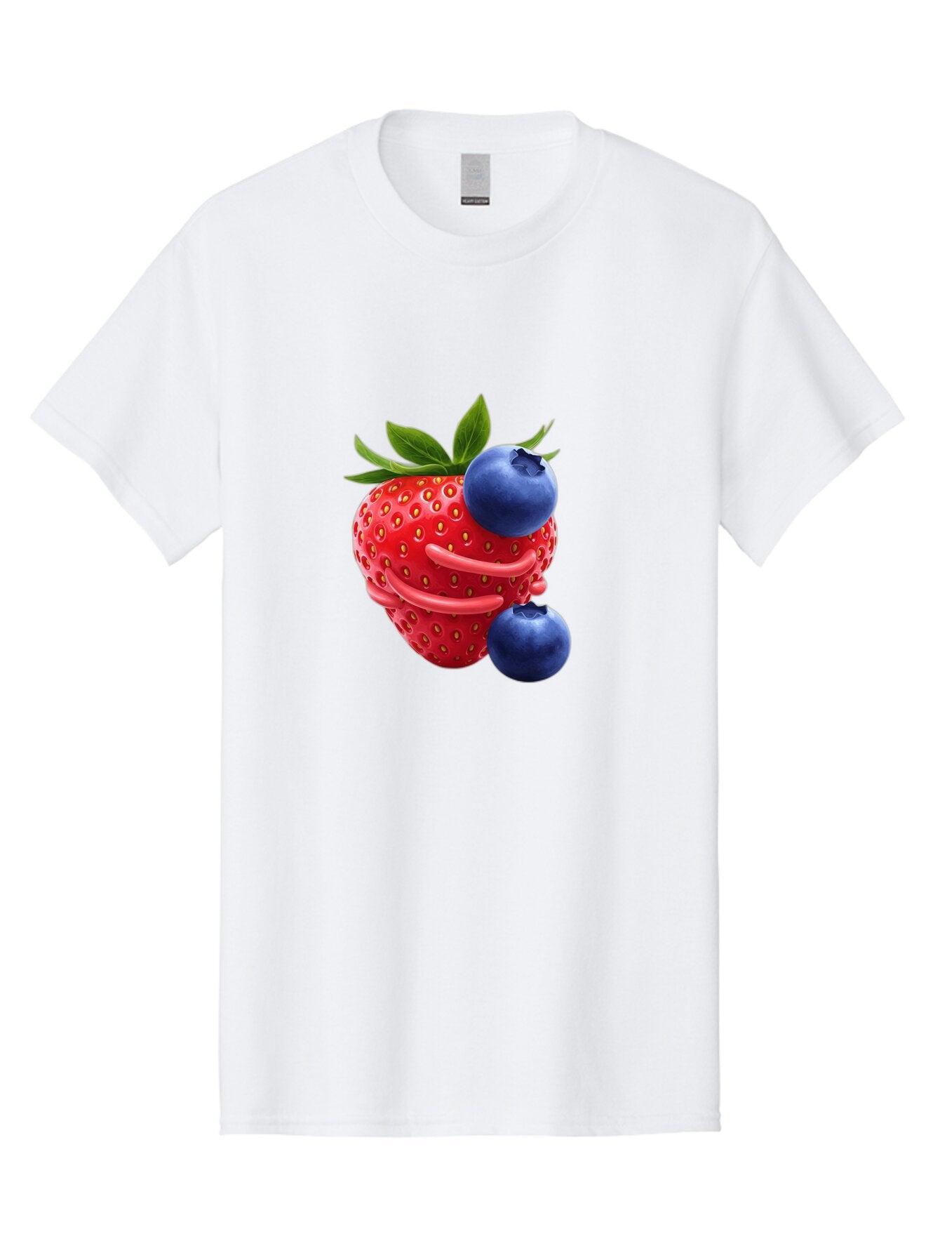 Cartoon-Strawberry-With-Blueberries Men'S Graphic Tee, 100% Cotton, Comfortable Casual Summer Wear, Machine Washable, Vintage Camera, Old Camera, Antique Camera, Black Camera, Classic Photography, Photography Equipment, Nostalgic Device, Baq447 6