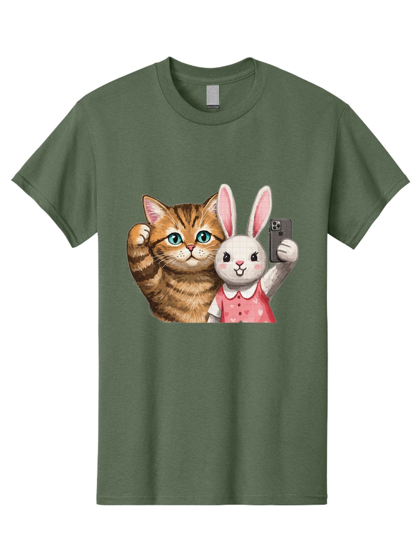 Cat-And-Bunny-Selfie Men'S Graphic Tee, 100% Cotton, Comfortable Casual Summer Wear, Machine Washable, Vintage Camera, Old Camera, Antique Camera, Black Camera, Classic Photography, Photography Equipment, Nostalgic Device, Film Camera, Baq450 9