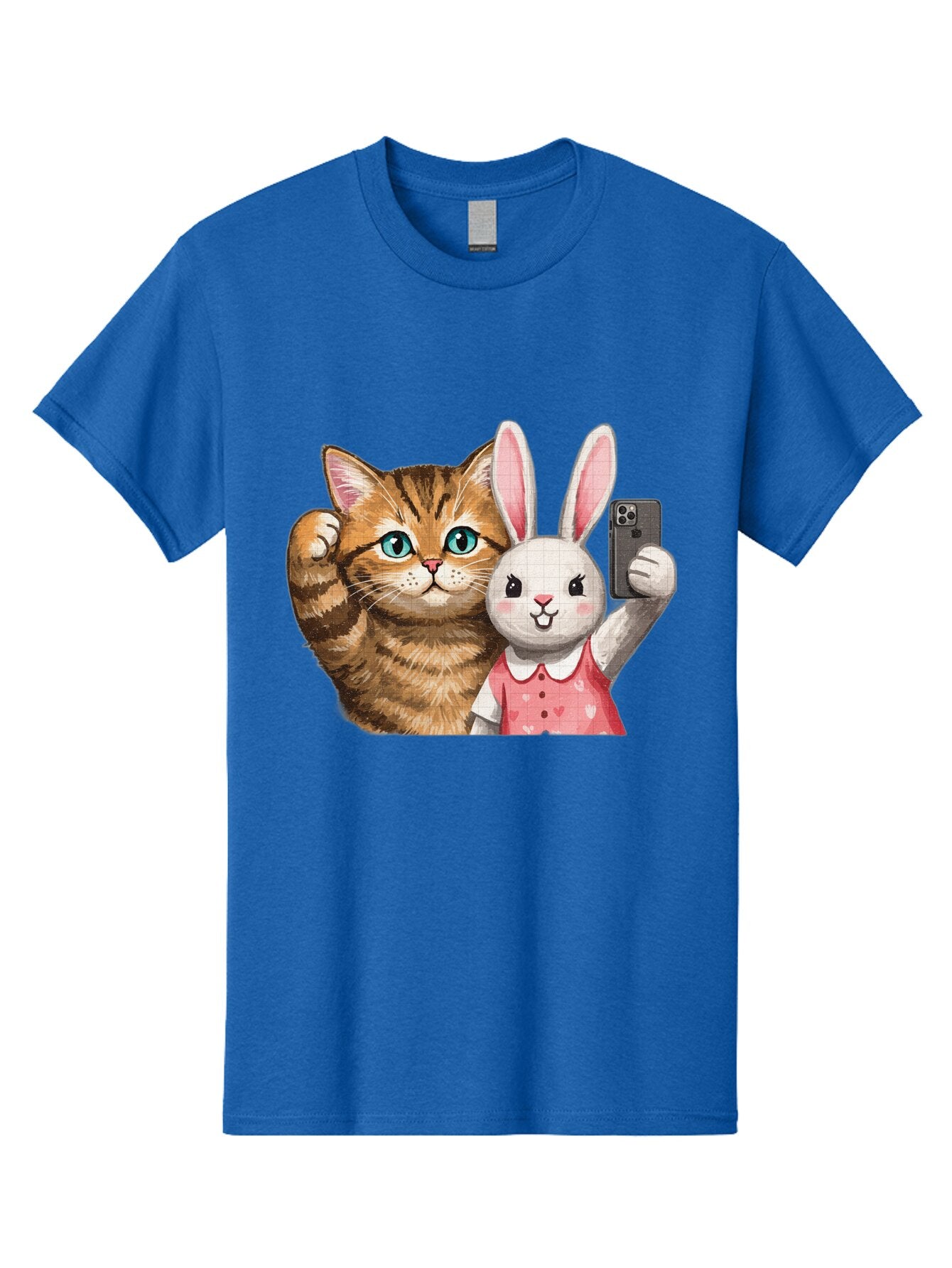 Cat-And-Bunny-Selfie Men'S Graphic Tee, 100% Cotton, Comfortable Casual Summer Wear, Machine Washable, Vintage Camera, Old Camera, Antique Camera, Black Camera, Classic Photography, Photography Equipment, Nostalgic Device, Film Camera, Baq450 15