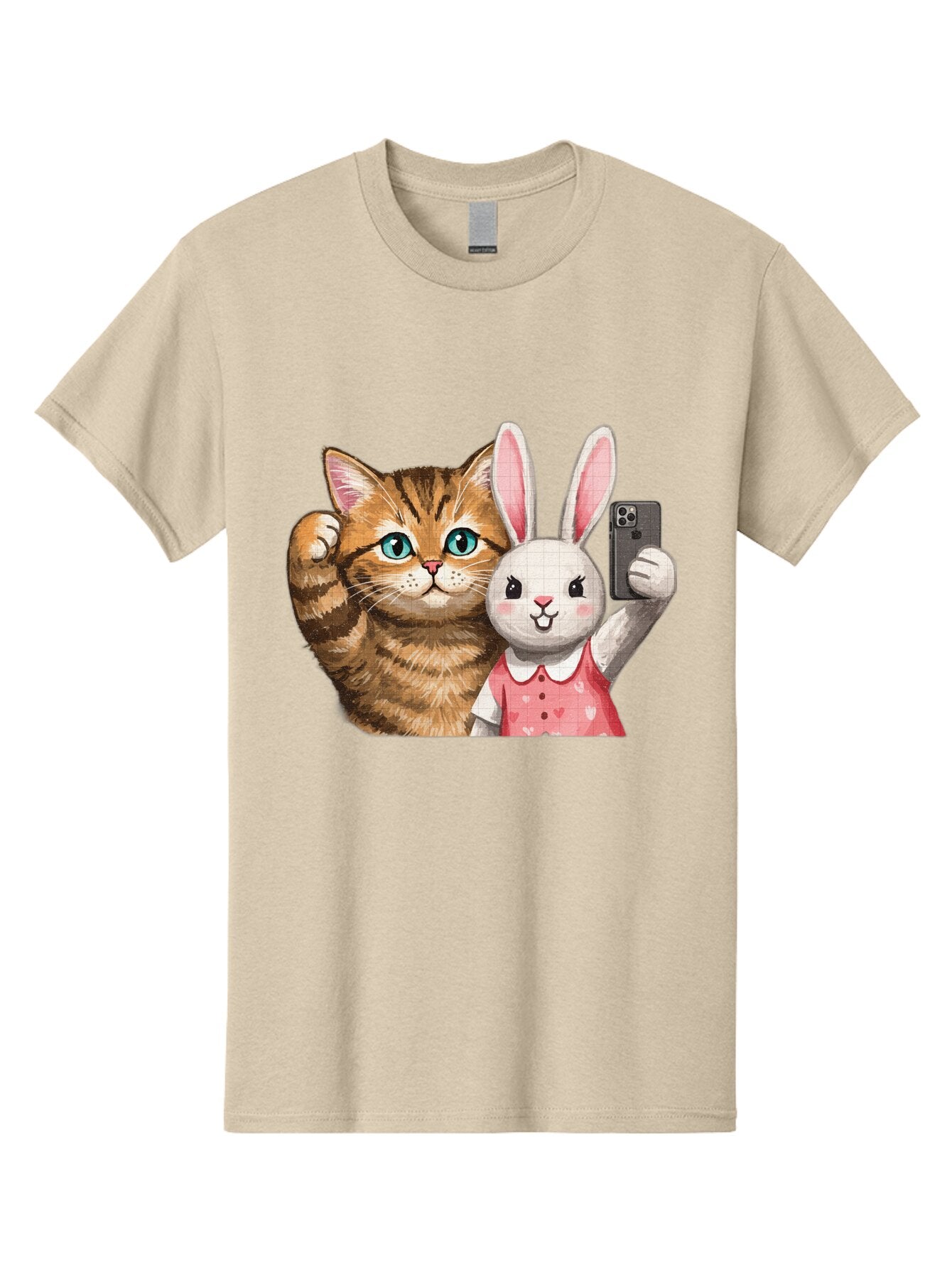 Cat-And-Bunny-Selfie Men'S Graphic Tee, 100% Cotton, Comfortable Casual Summer Wear, Machine Washable, Vintage Camera, Old Camera, Antique Camera, Black Camera, Classic Photography, Photography Equipment, Nostalgic Device, Film Camera, Baq450 4