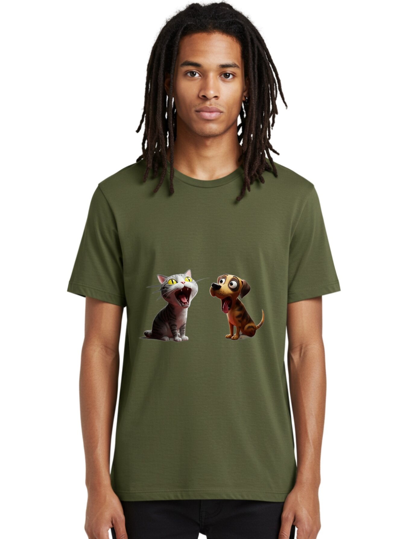 Cat-And-Dog-Howling Men'S Graphic Tee, 100% Cotton, Comfortable Casual Summer Wear, Machine Washable, Vintage Camera, Old Camera, Antique Camera, Black Camera, Classic Photography, Photography Equipment, Nostalgic Device, Film Camera, Baq451 16