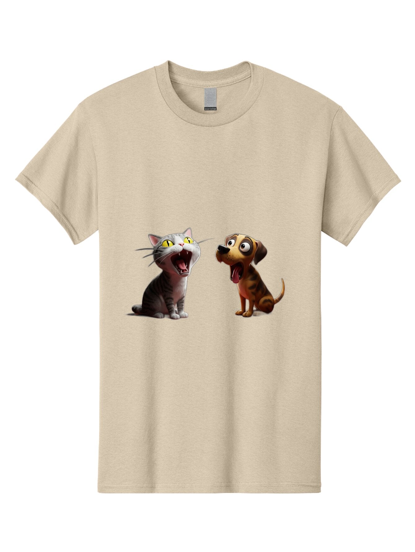 Cat-And-Dog-Howling Men'S Graphic Tee, 100% Cotton, Comfortable Casual Summer Wear, Machine Washable, Vintage Camera, Old Camera, Antique Camera, Black Camera, Classic Photography, Photography Equipment, Nostalgic Device, Film Camera, Baq451