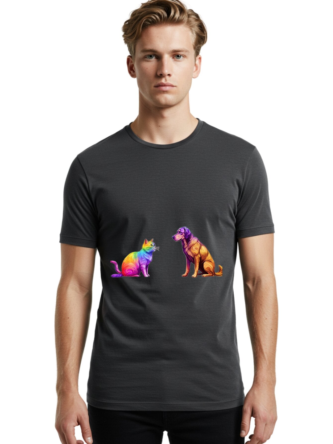 Cat-And-Dog Men'S Graphic Tee, 100% Cotton, Comfortable Casual Summer Wear, Machine Washable, Vintage Camera, Old Camera, Antique Camera, Black Camera, Classic Photography, Photography Equipment, Nostalgic Device, Film Camera, Camera Art Baq452 19