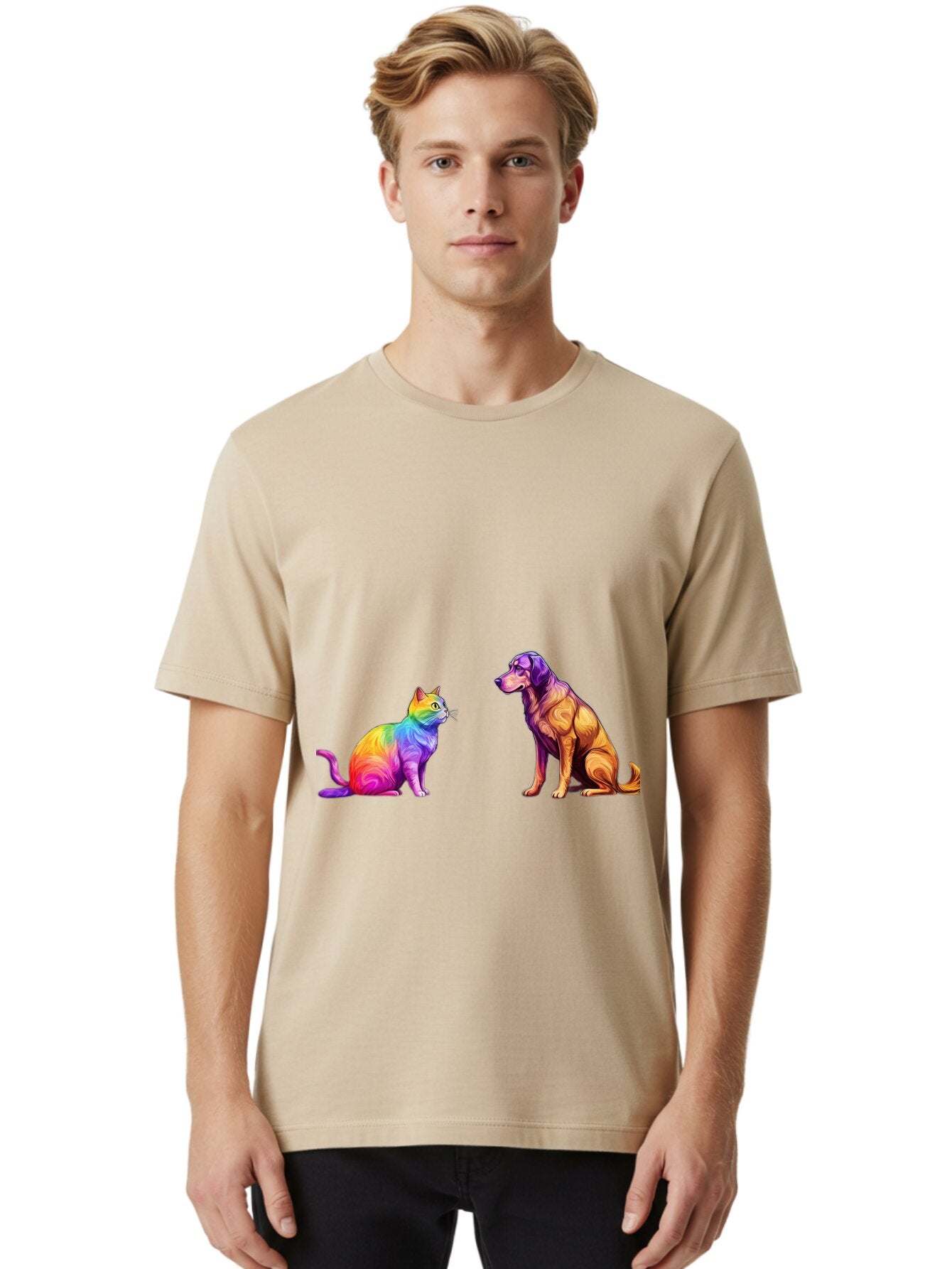 Cat-And-Dog Men'S Graphic Tee, 100% Cotton, Comfortable Casual Summer Wear, Machine Washable, Vintage Camera, Old Camera, Antique Camera, Black Camera, Classic Photography, Photography Equipment, Nostalgic Device, Film Camera, Camera Art Baq452 21