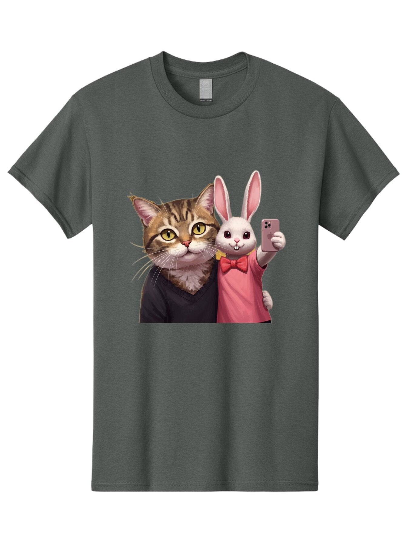 Cat-And-Rabbit-1 Men'S Graphic Tee, 100% Cotton, Comfortable Casual Summer Wear, Machine Washable, Vintage Camera, Old Camera, Antique Camera, Black Camera, Classic Photography, Photography Equipment, Nostalgic Device, Film Camera, Camera Art Baq453 11