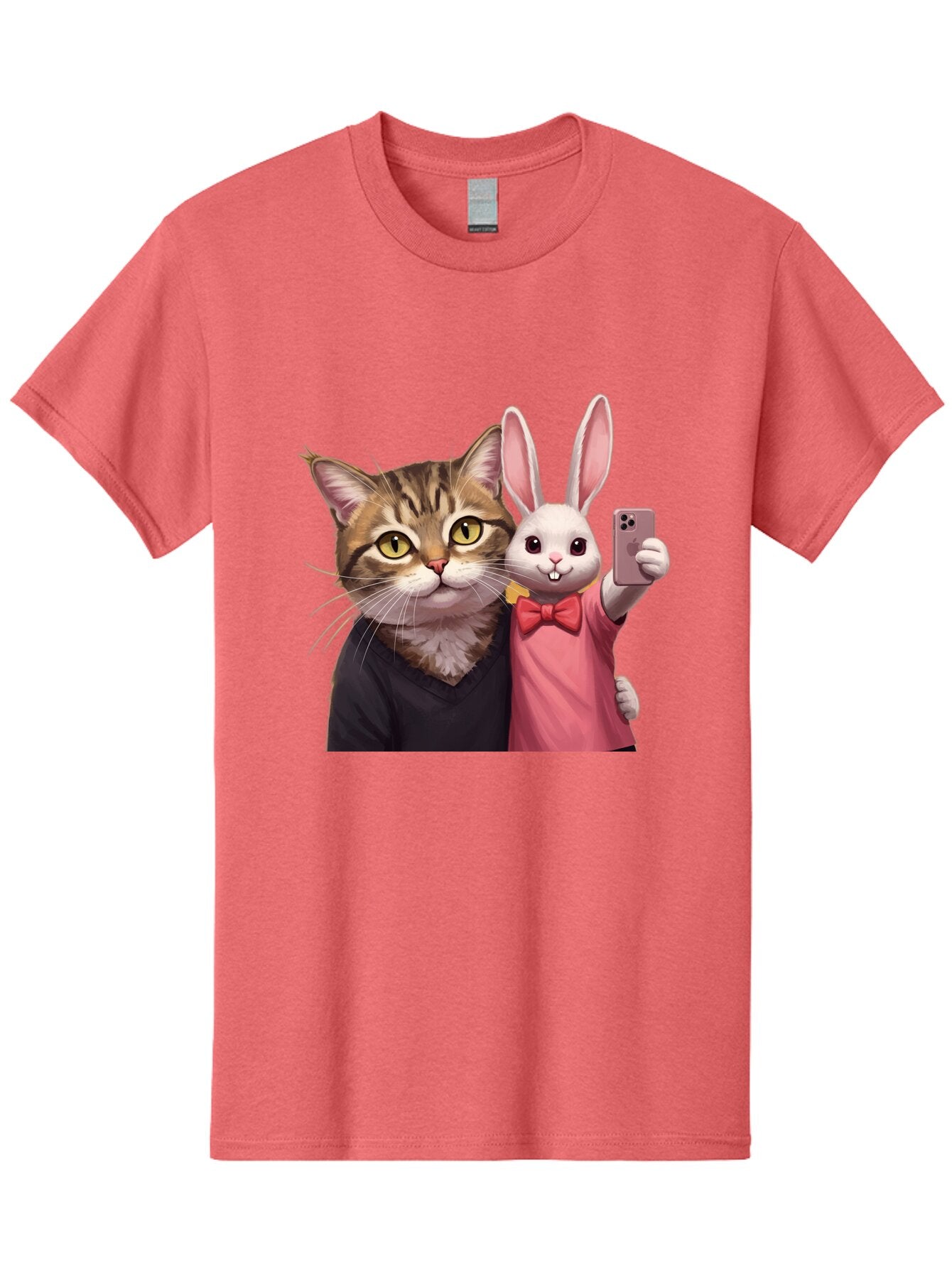 Cat-And-Rabbit-1 Men'S Graphic Tee, 100% Cotton, Comfortable Casual Summer Wear, Machine Washable, Vintage Camera, Old Camera, Antique Camera, Black Camera, Classic Photography, Photography Equipment, Nostalgic Device, Film Camera, Camera Art Baq453 15