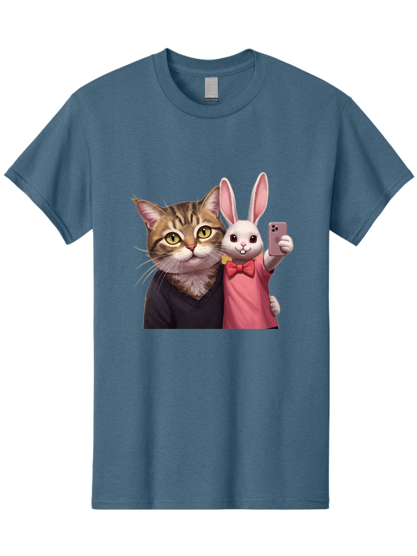 Cat-And-Rabbit-1 Men'S Graphic Tee, 100% Cotton, Comfortable Casual Summer Wear, Machine Washable, Vintage Camera, Old Camera, Antique Camera, Black Camera, Classic Photography, Photography Equipment, Nostalgic Device, Film Camera, Camera Art Baq453 13