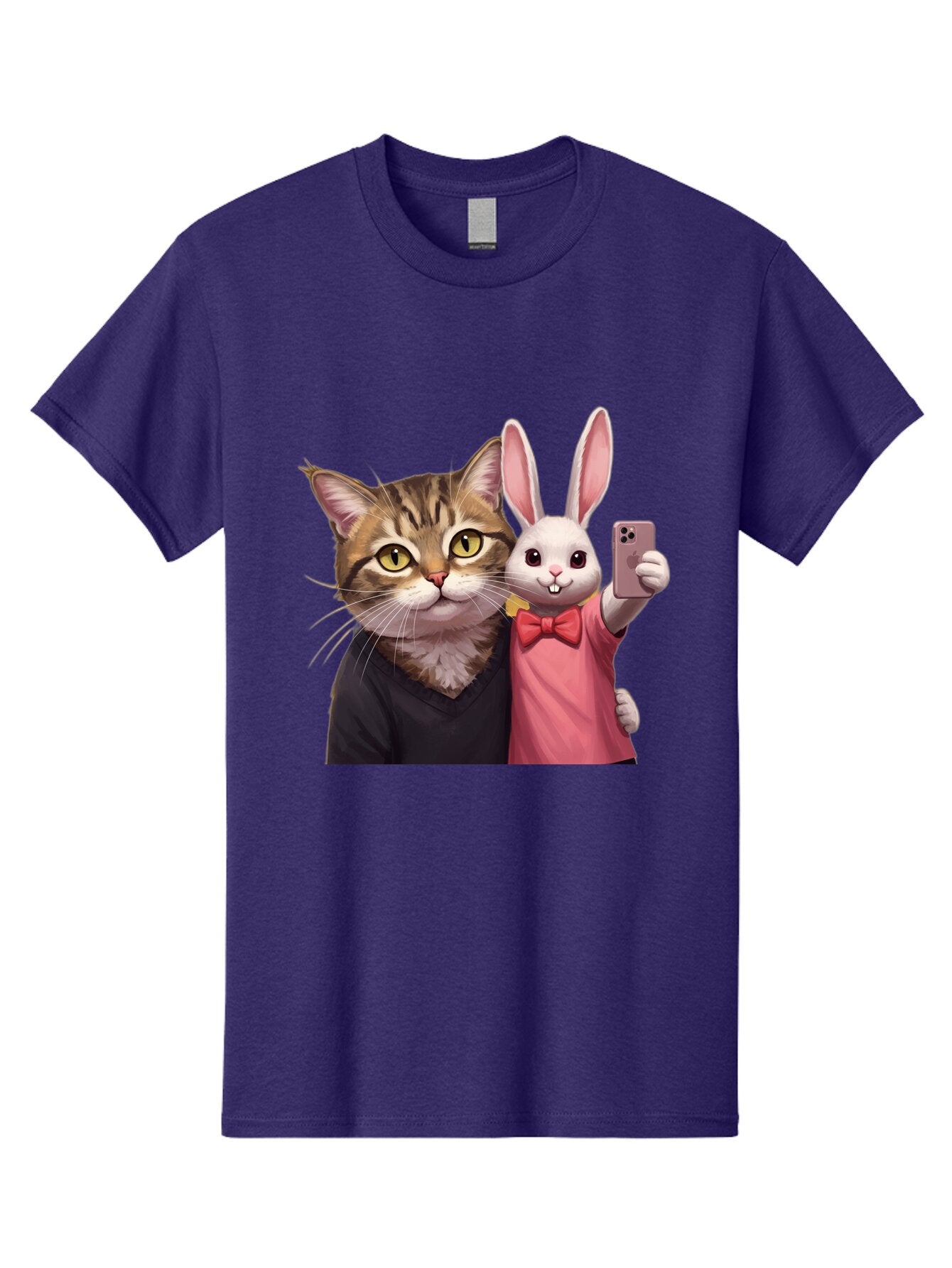 Cat-And-Rabbit-1 Men'S Graphic Tee, 100% Cotton, Comfortable Casual Summer Wear, Machine Washable, Vintage Camera, Old Camera, Antique Camera, Black Camera, Classic Photography, Photography Equipment, Nostalgic Device, Film Camera, Camera Art Baq453 5