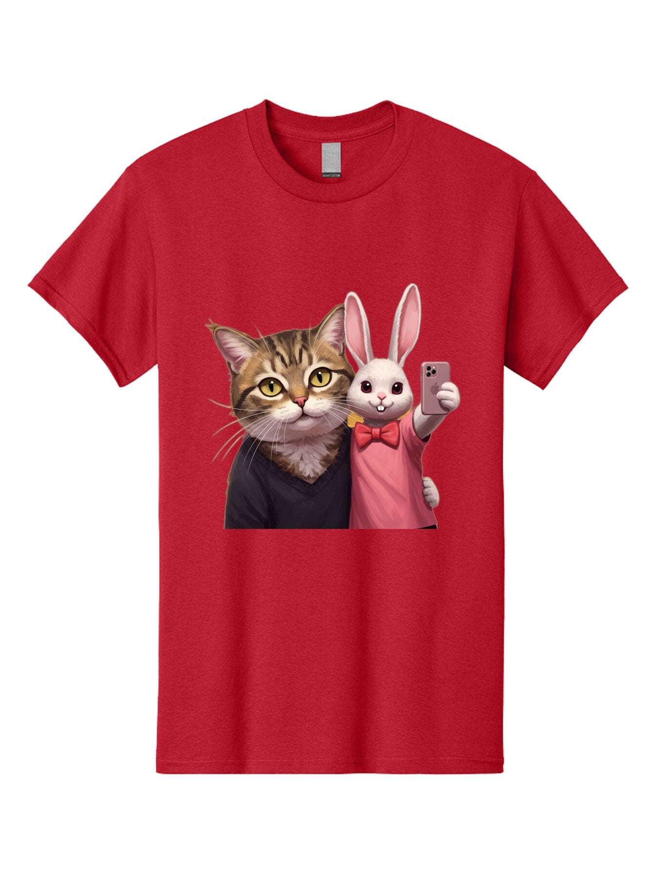 Cat-And-Rabbit-1 Men'S Graphic Tee, 100% Cotton, Comfortable Casual Summer Wear, Machine Washable, Vintage Camera, Old Camera, Antique Camera, Black Camera, Classic Photography, Photography Equipment, Nostalgic Device, Film Camera, Camera Art Baq453 7