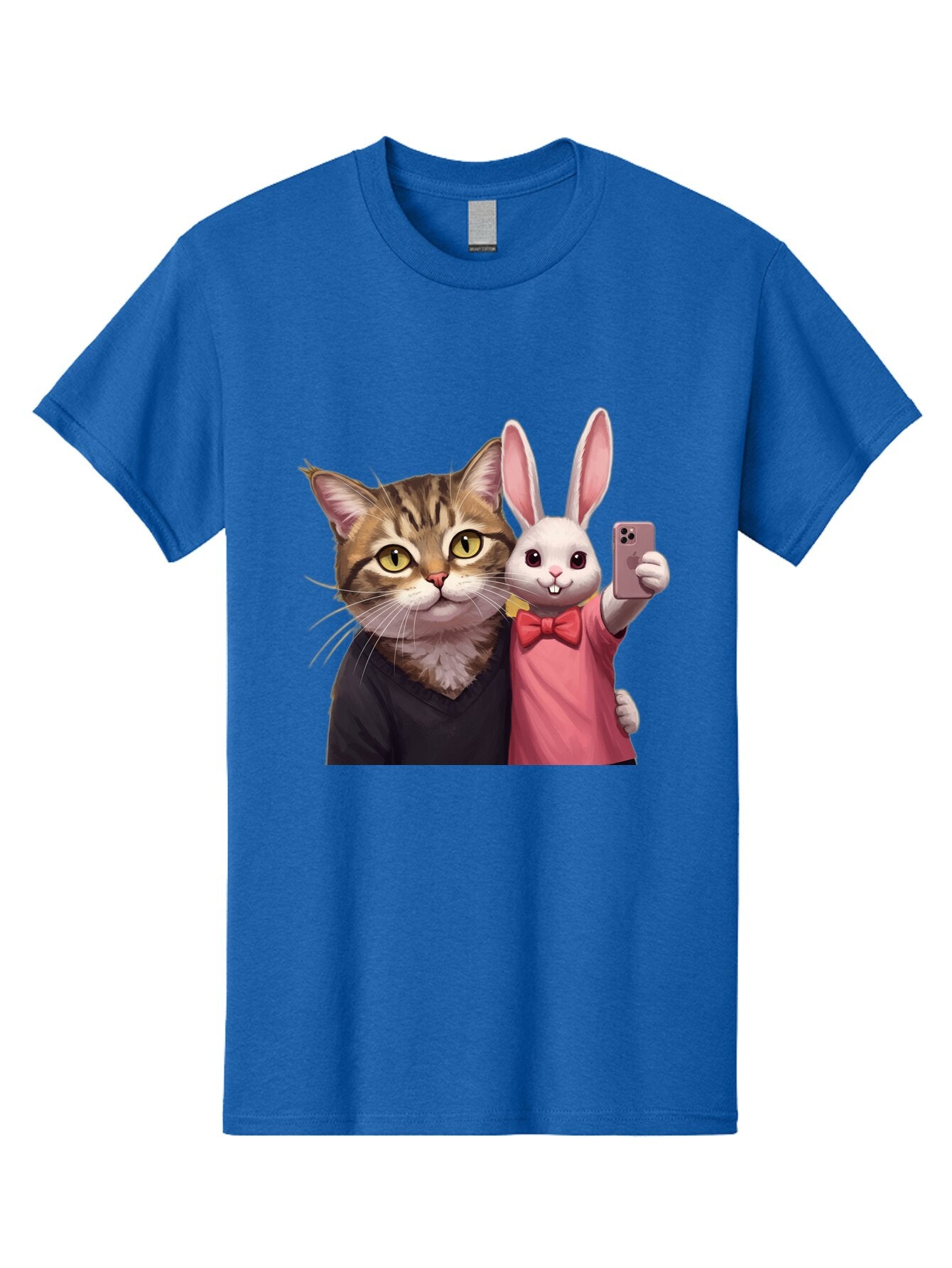 Cat-And-Rabbit-1 Men'S Graphic Tee, 100% Cotton, Comfortable Casual Summer Wear, Machine Washable, Vintage Camera, Old Camera, Antique Camera, Black Camera, Classic Photography, Photography Equipment, Nostalgic Device, Film Camera, Camera Art Baq453 3