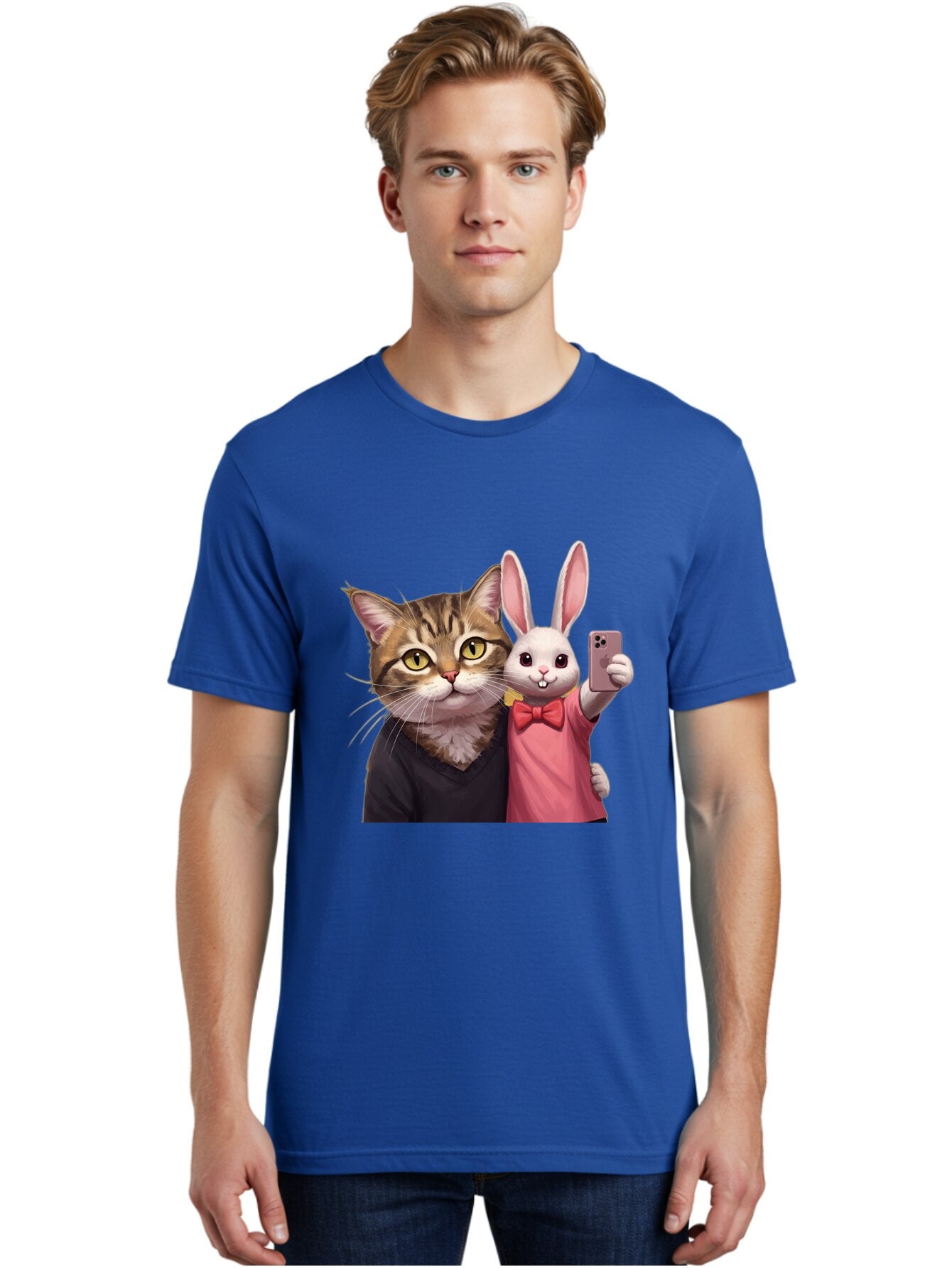 Cat-And-Rabbit-1 Men'S Graphic Tee, 100% Cotton, Comfortable Casual Summer Wear, Machine Washable, Vintage Camera, Old Camera, Antique Camera, Black Camera, Classic Photography, Photography Equipment, Nostalgic Device, Film Camera, Camera Art Baq453 22