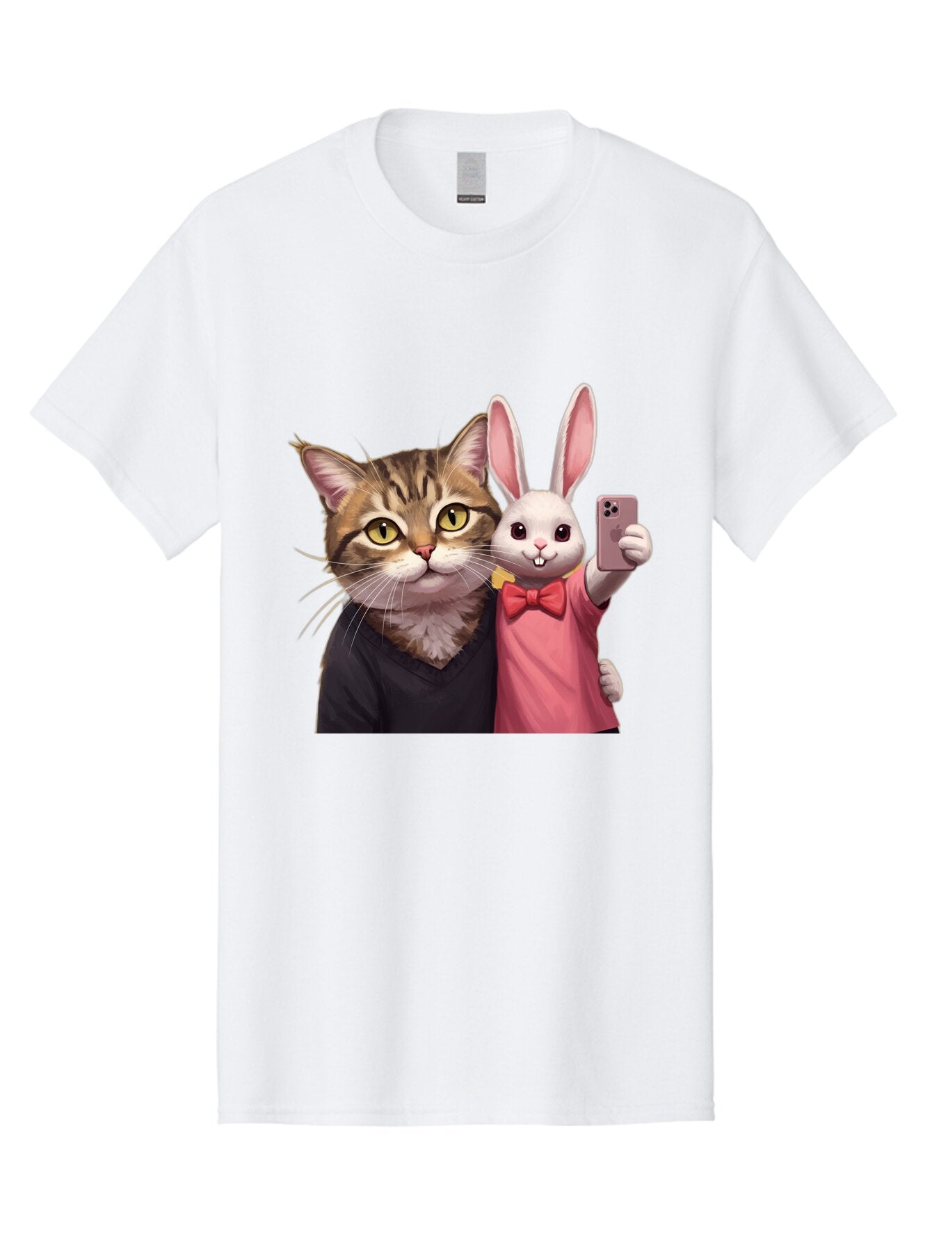 Cat-And-Rabbit-1 Men'S Graphic Tee, 100% Cotton, Comfortable Casual Summer Wear, Machine Washable, Vintage Camera, Old Camera, Antique Camera, Black Camera, Classic Photography, Photography Equipment, Nostalgic Device, Film Camera, Camera Art Baq453 8